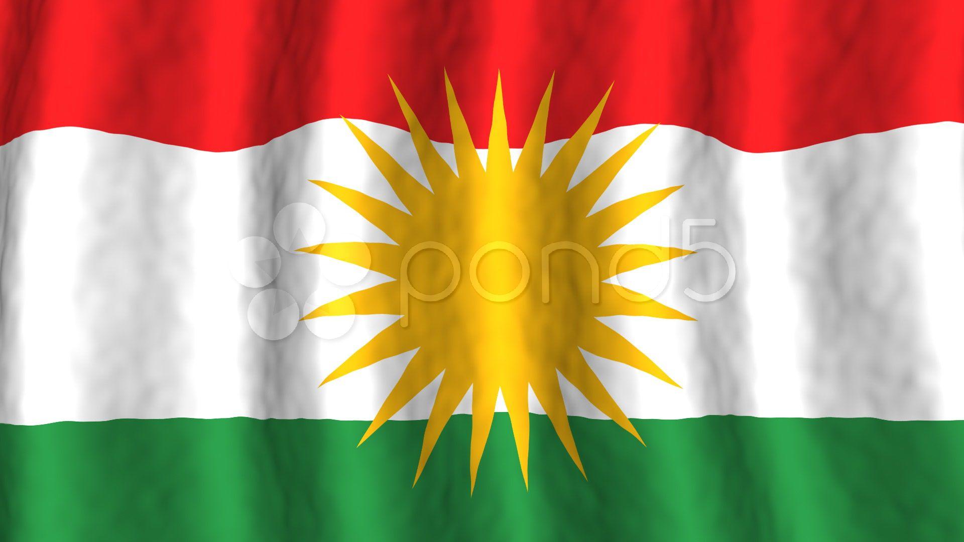 Kurdistan looping flag Video Clip