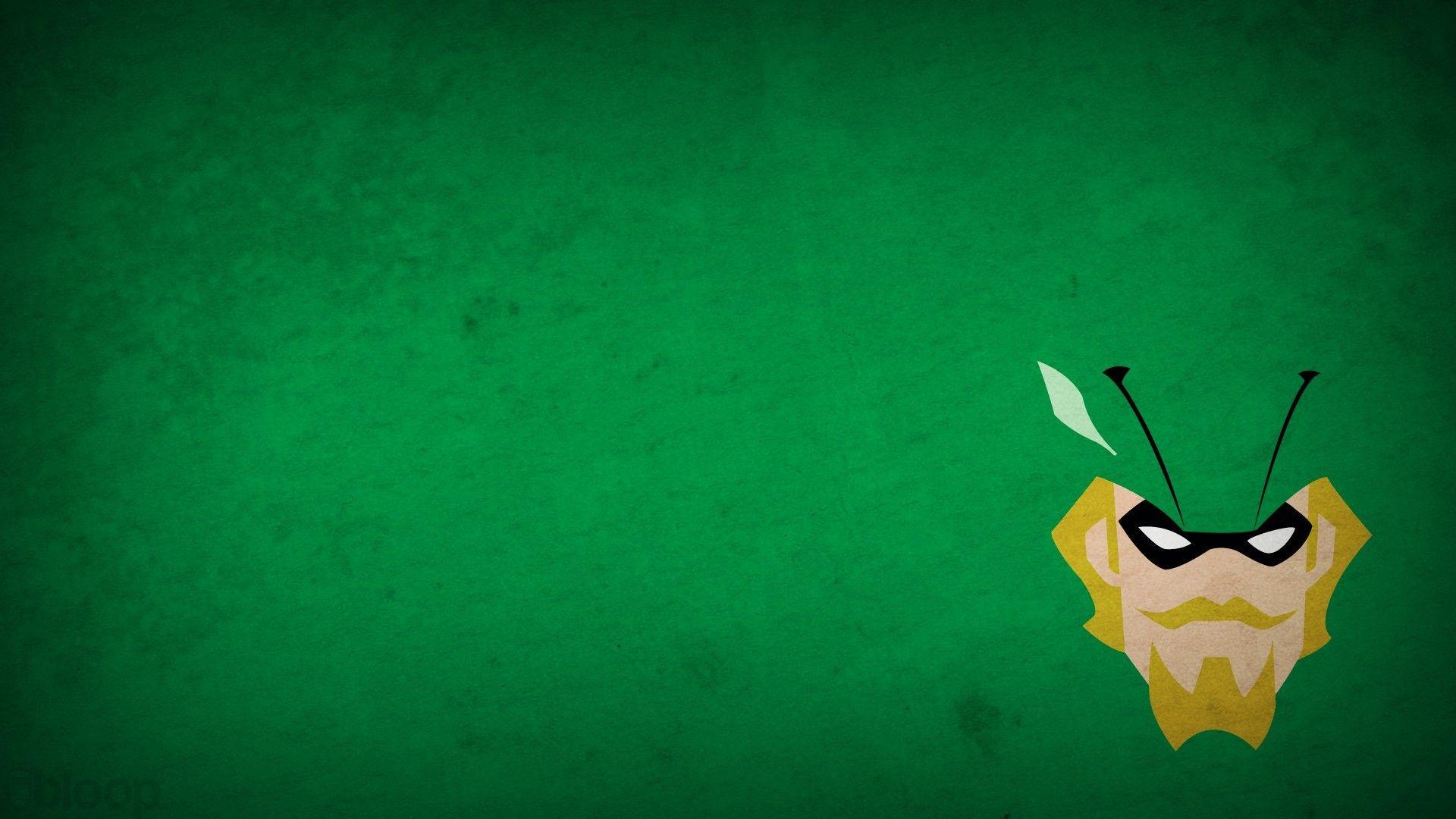 Green Arrow, Blo0p, green background, superhero, minimalism, DC