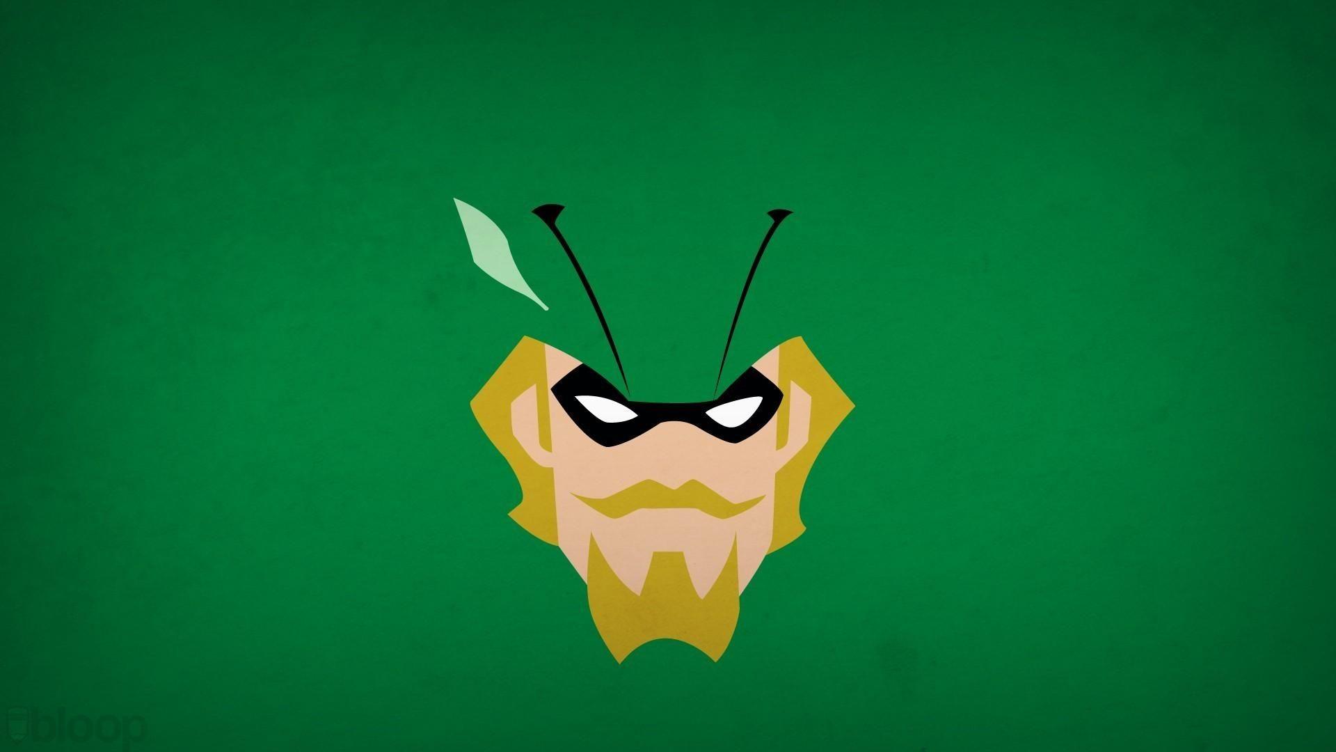Minimalistic heroes justice league green arrow background blo0p