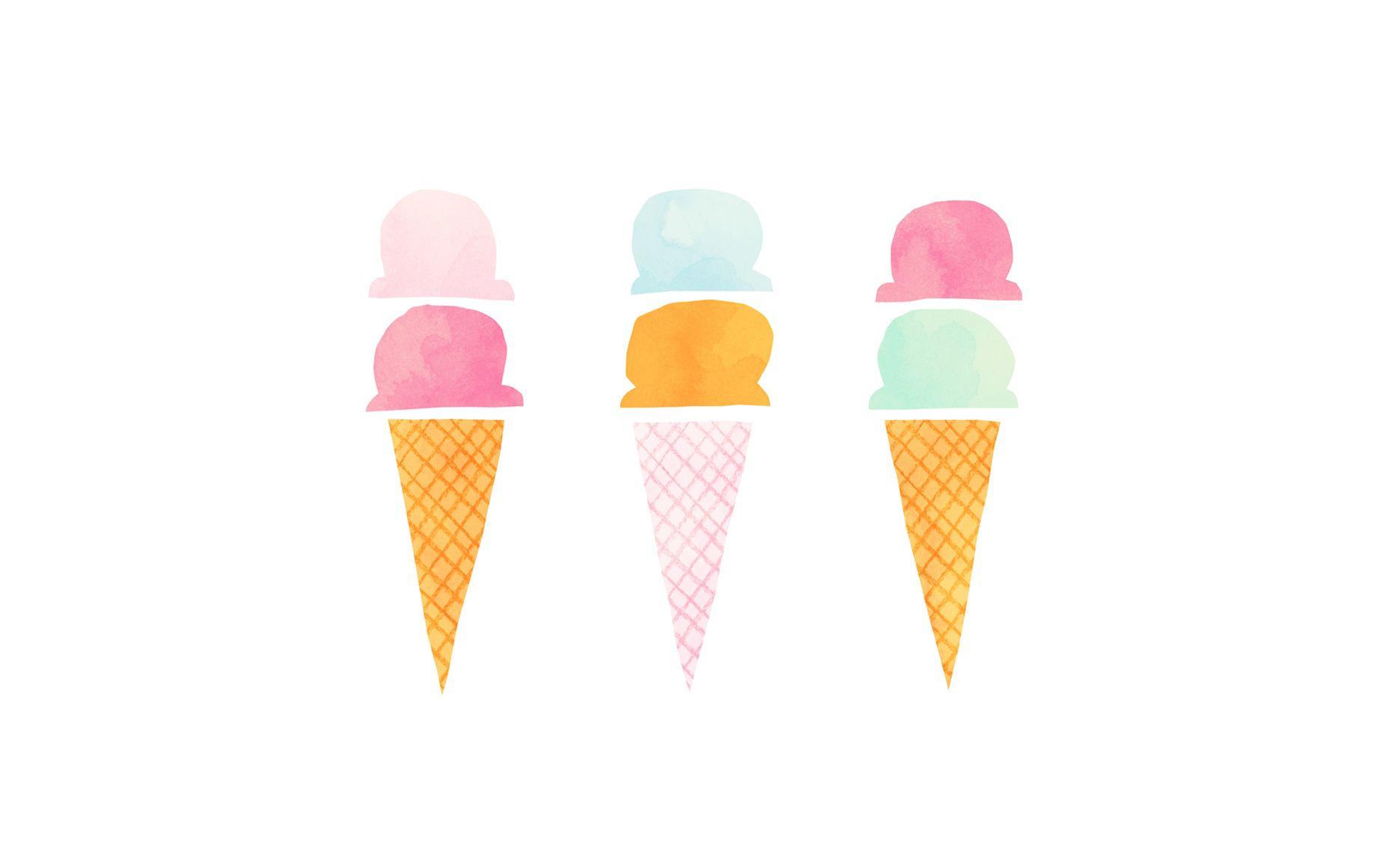 Inspired Idea: New Tech August Wallpaper. Ice cream illustration