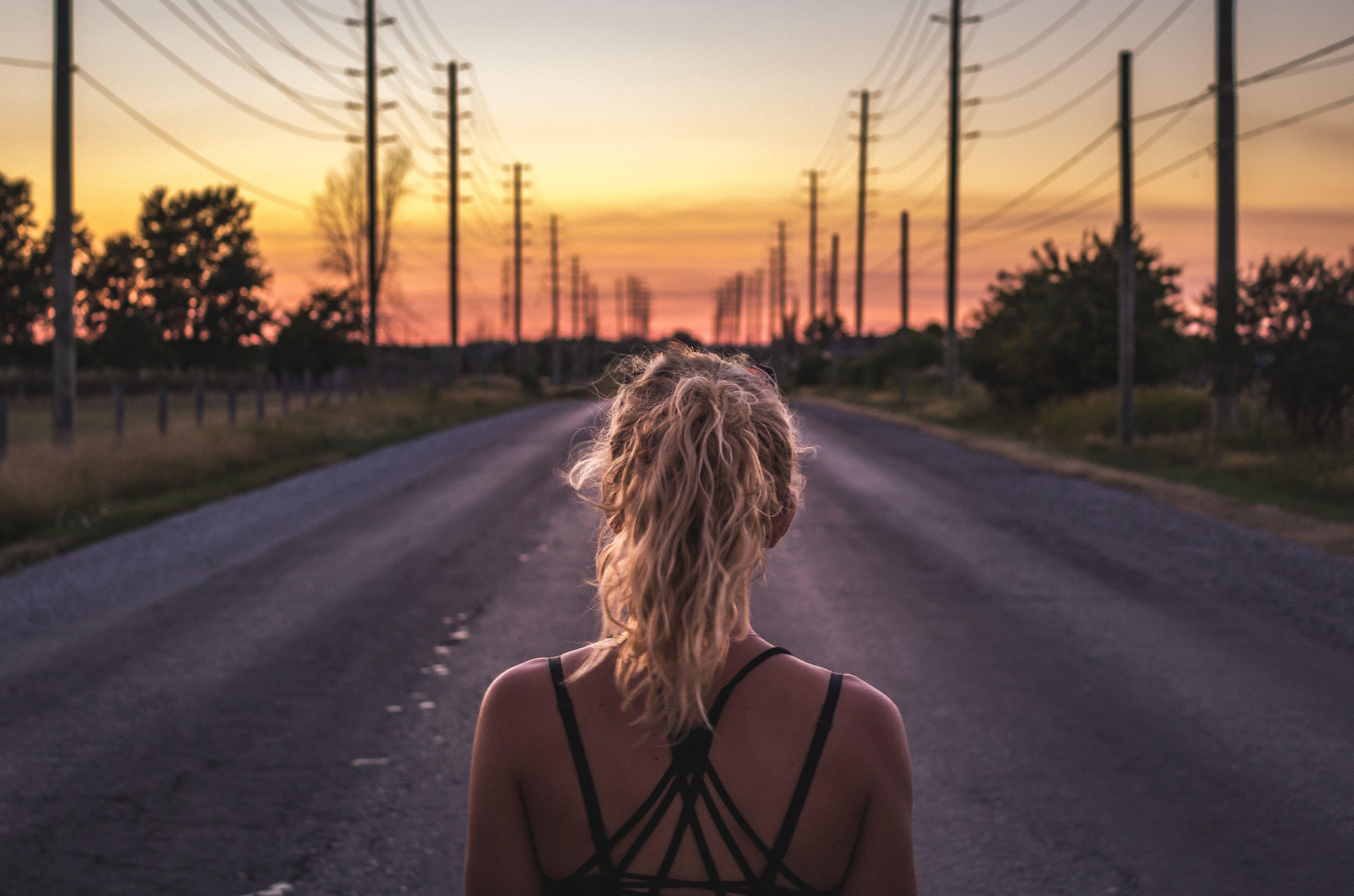 Girl Running Jogging Working Out Sunrise, HD Photography, 4k