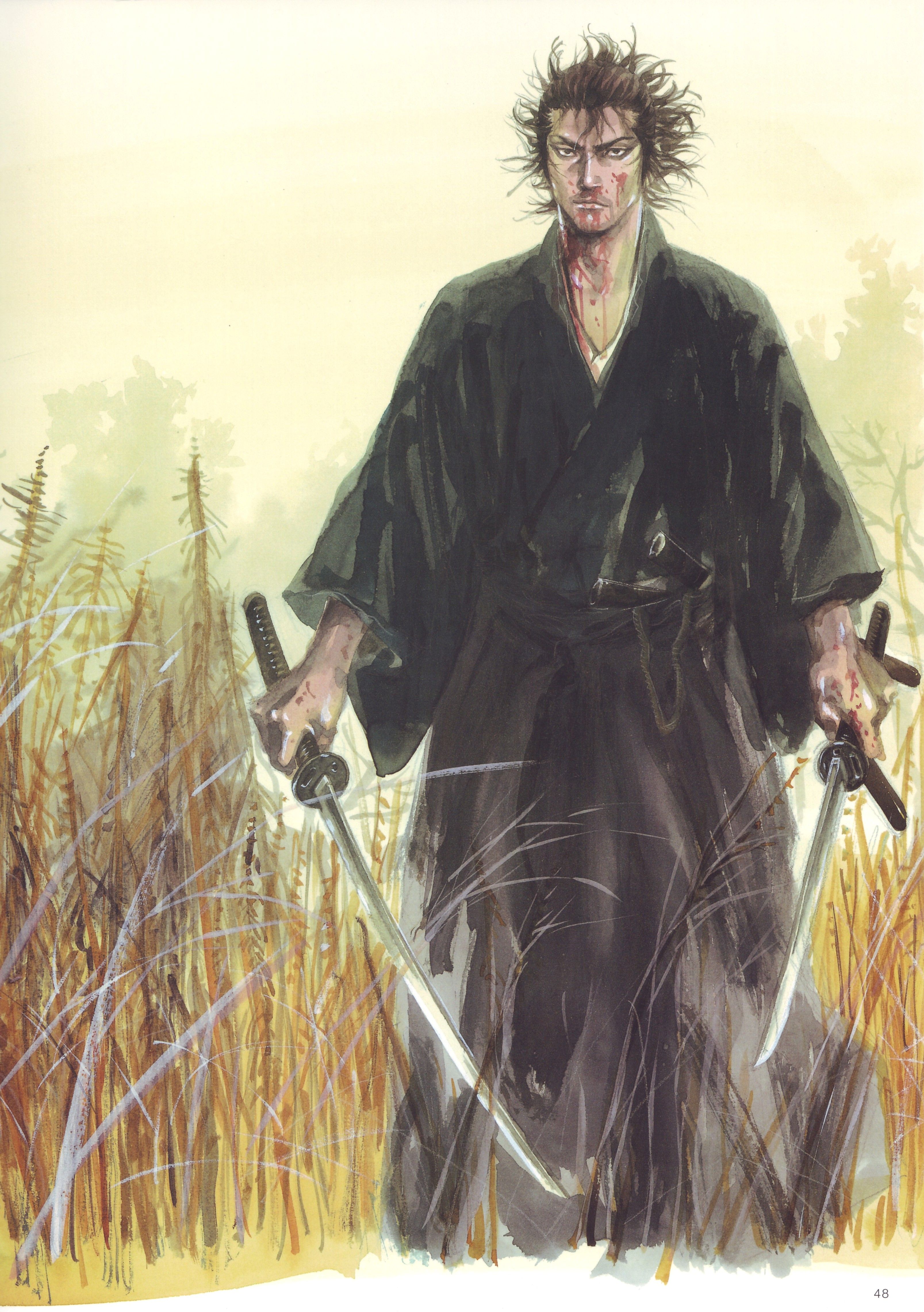 takehiko inoue vagabond samurai japanese clothes sword katana dw