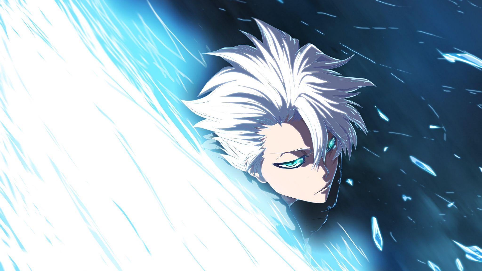 Download wallpaper 2048x1152 toshiro hitsugaya, bleach, shinigami