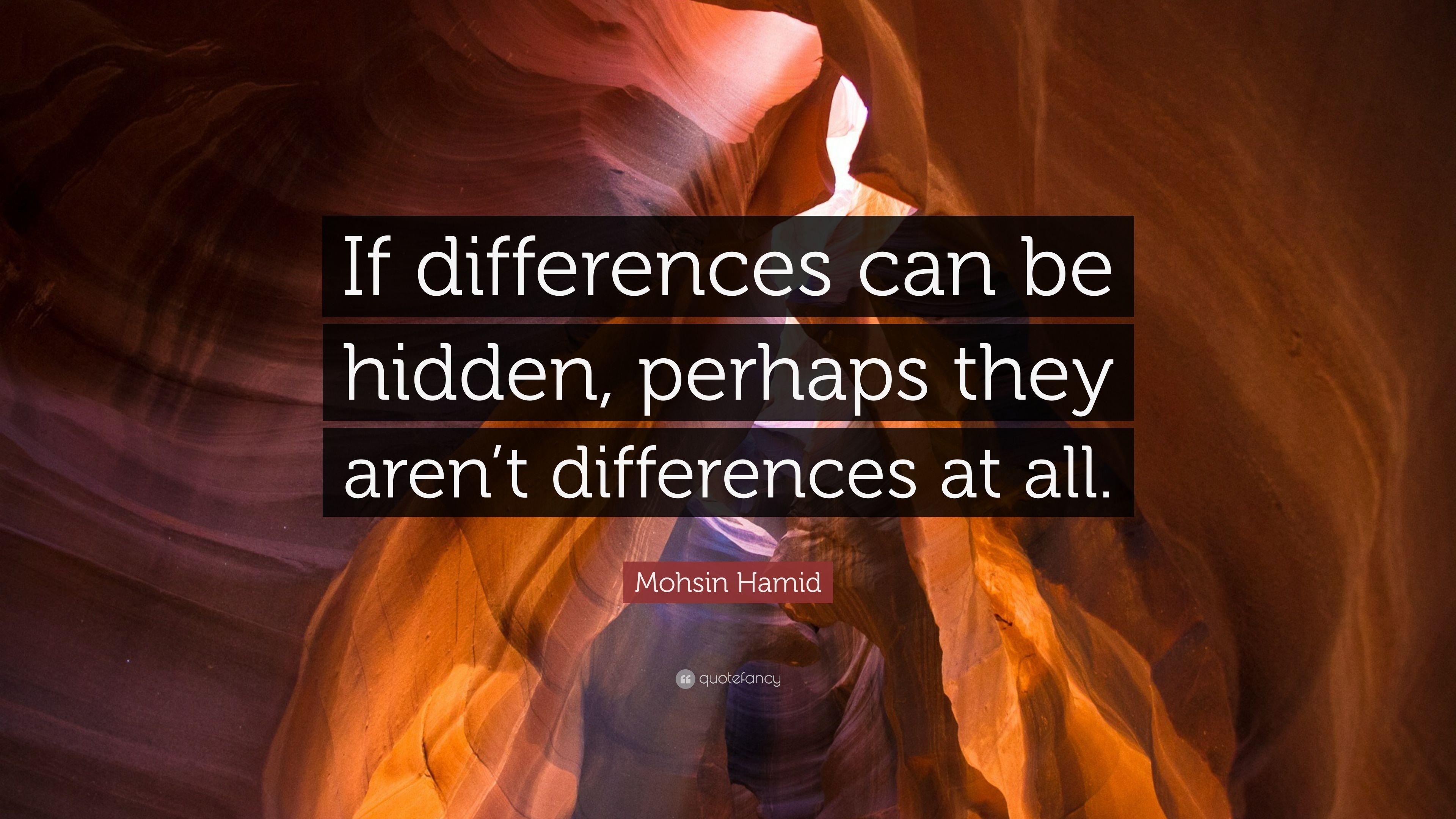 Mohsin Hamid Quote: “If differences can be hidden, perhaps they aren