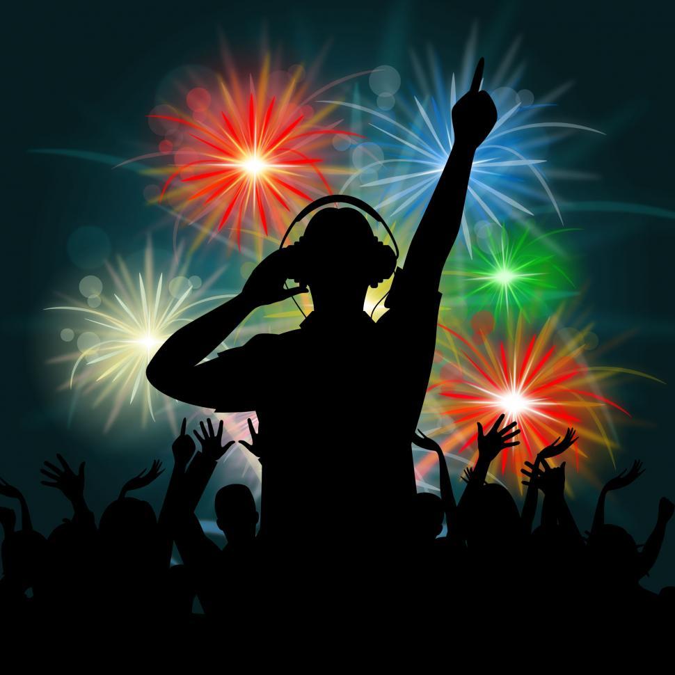 Get Free of Fireworks Dj Represents Explosion Background