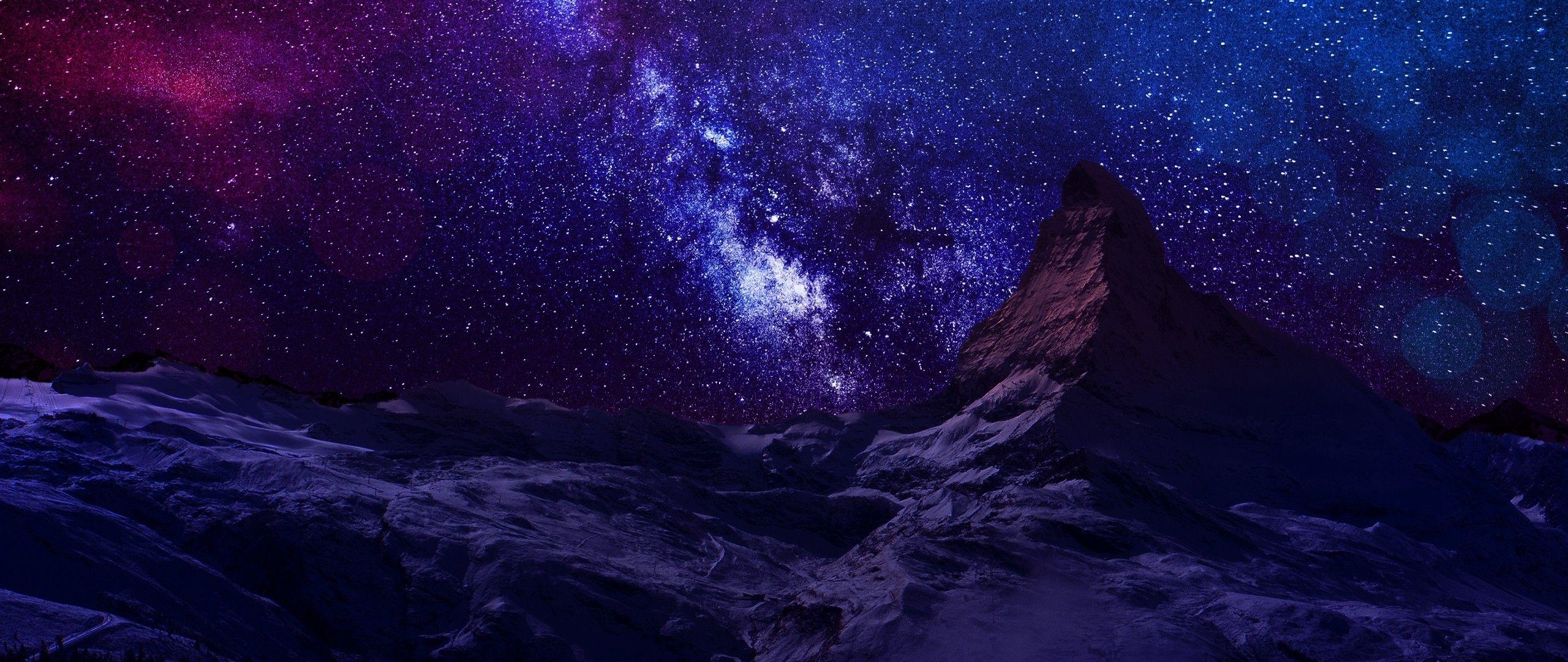 Sky: Sky Nights Earth Nature Starry Stars Mountains Background HD