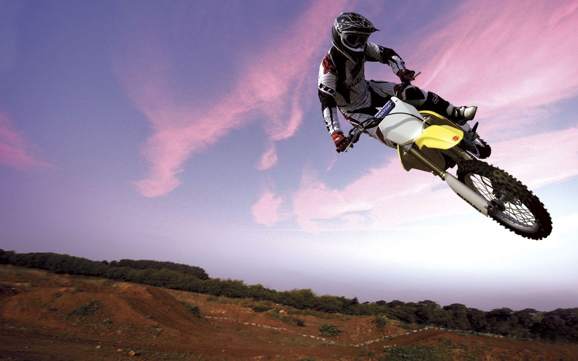 Motocross Bike in Sky Wallpaper