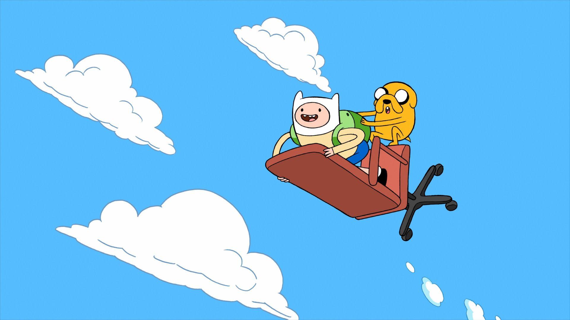 Finn and Jake Flying Adventure Time Wallpaper