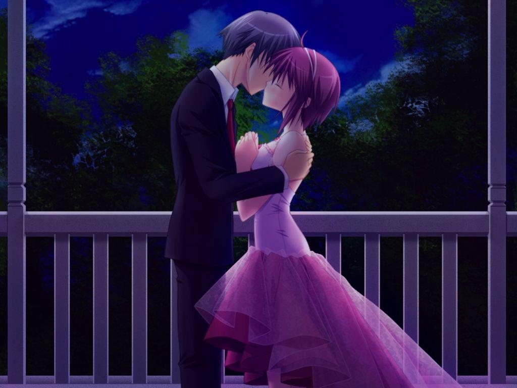 Romance Anime Love couple kissing image HD