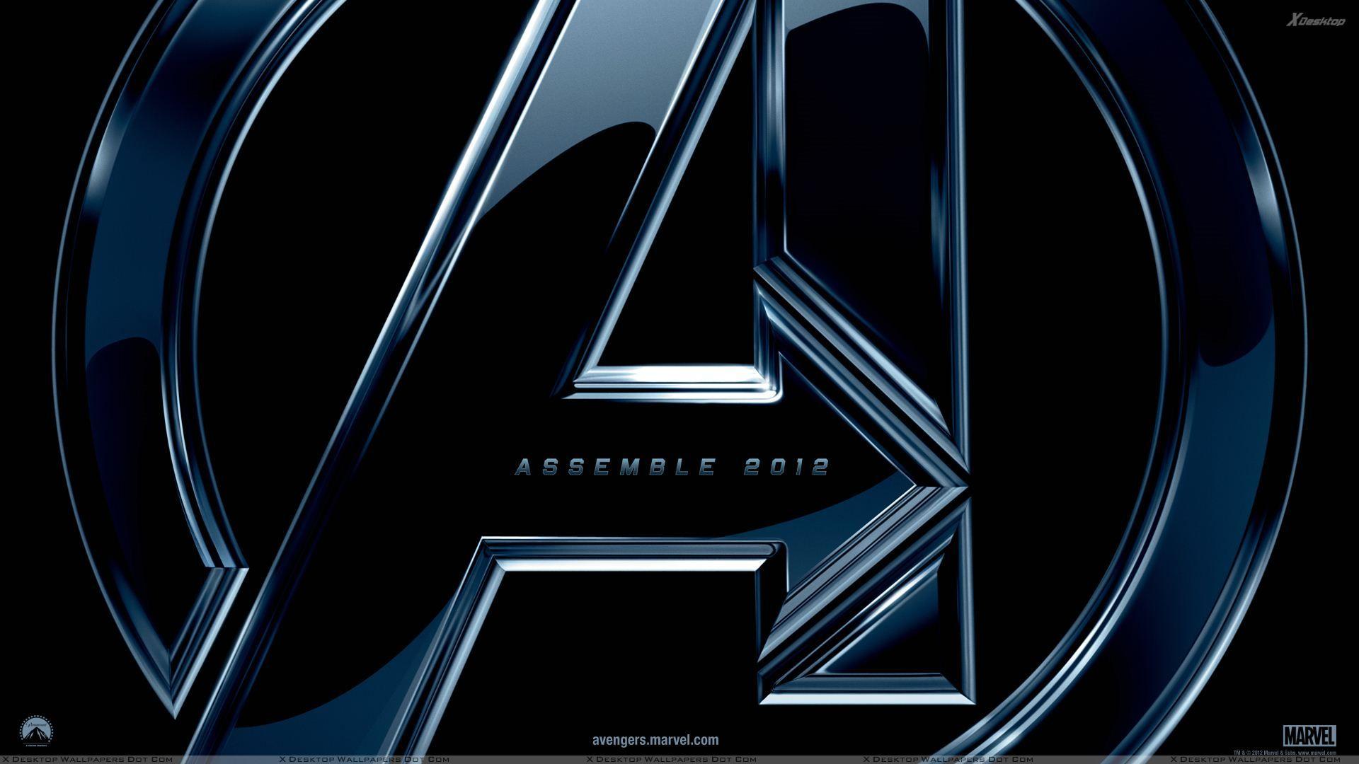 The Avengers Logo On Black Background Wallpaper