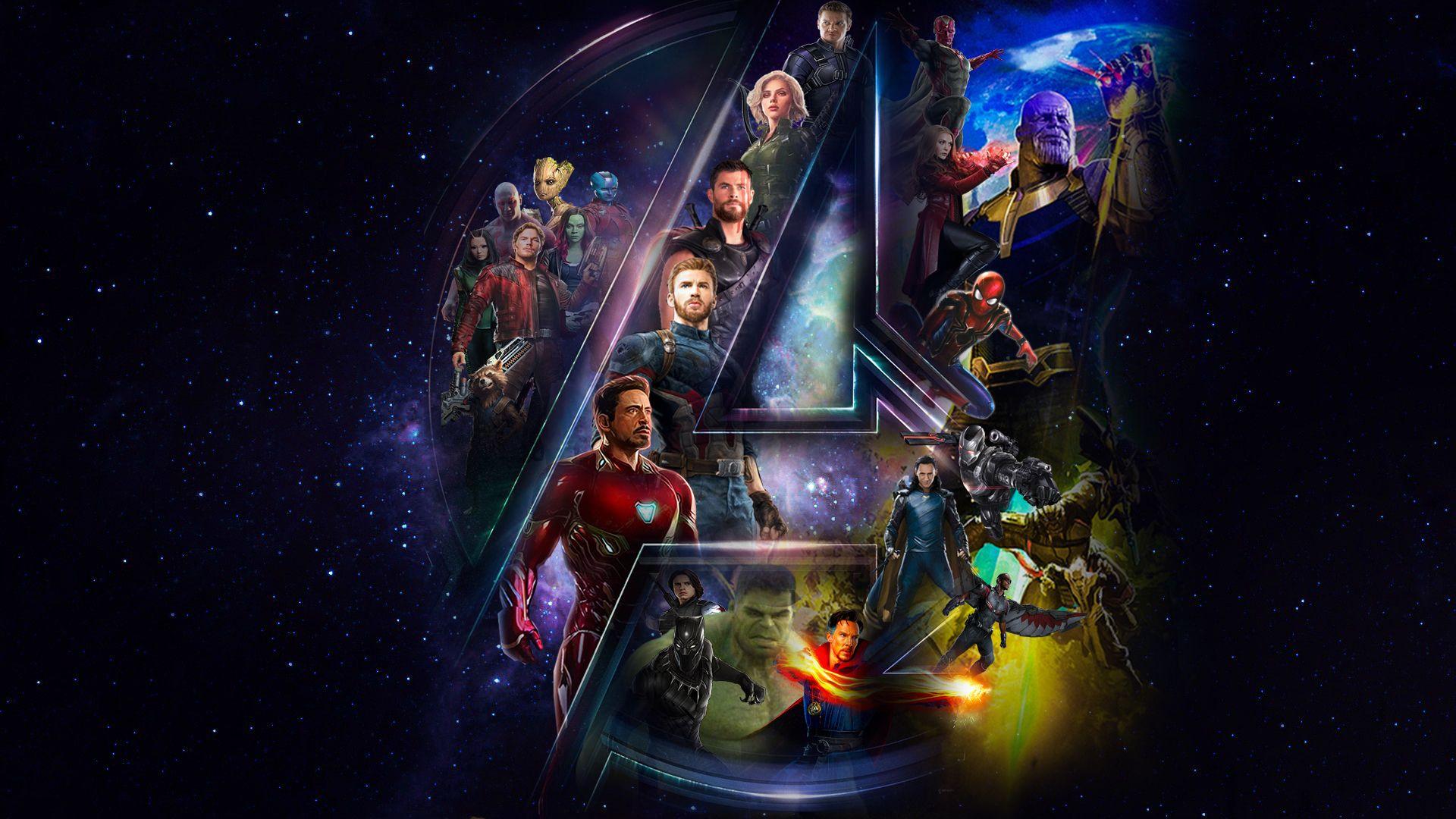Avengers Infinty War Star Cast And Logo, Full HD Wallpaper