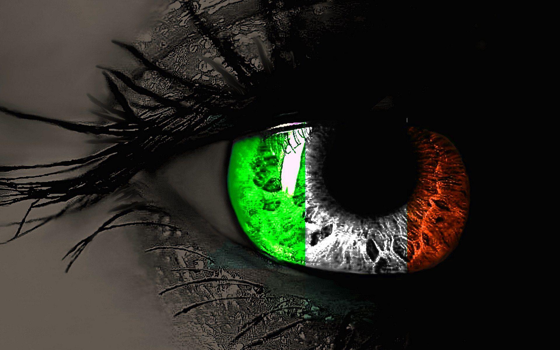 Amazing Irish Flag In Eyes Hd Wallpaper For Desktop Background