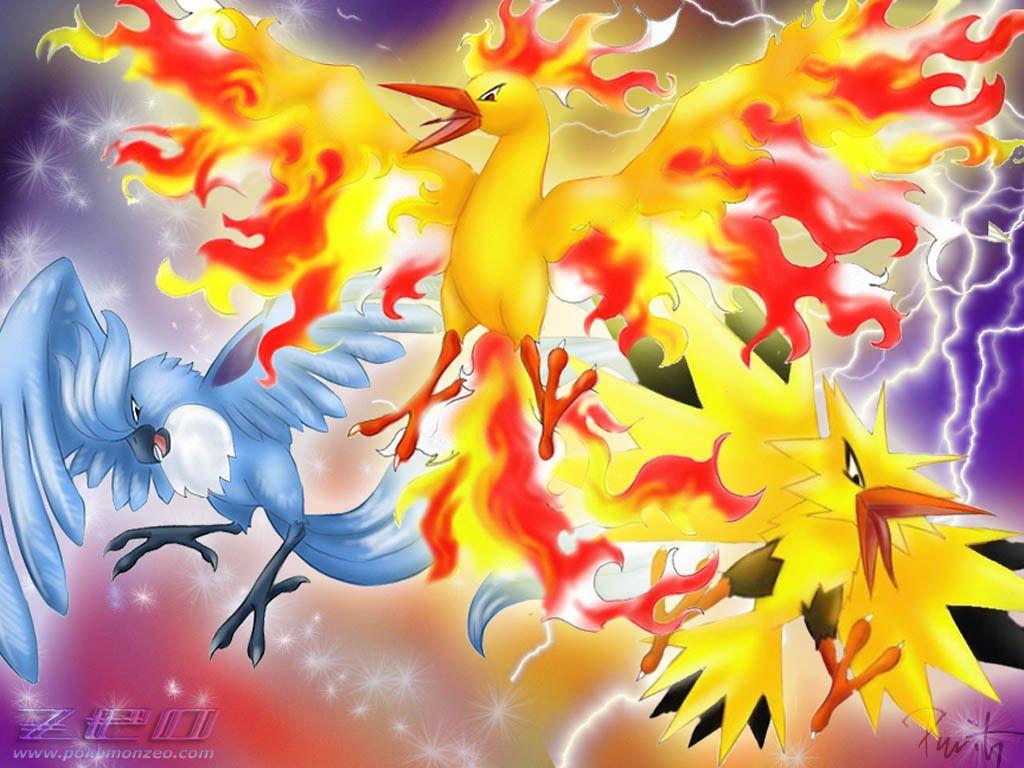 A nice wallpaper of the three legendary birds from gen 1. Pokemon