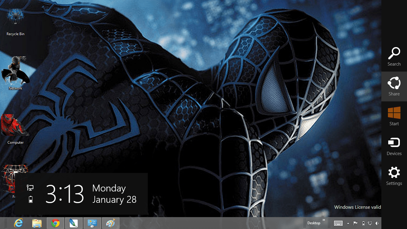 download gratis tema windows 7: Black Spiderman 3 Theme For Windows 8