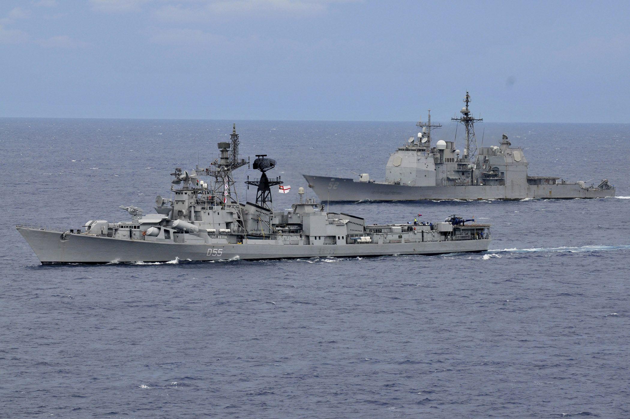 Indian Navy Warships at Malabar Naval Exercise 2012 wallpaper
