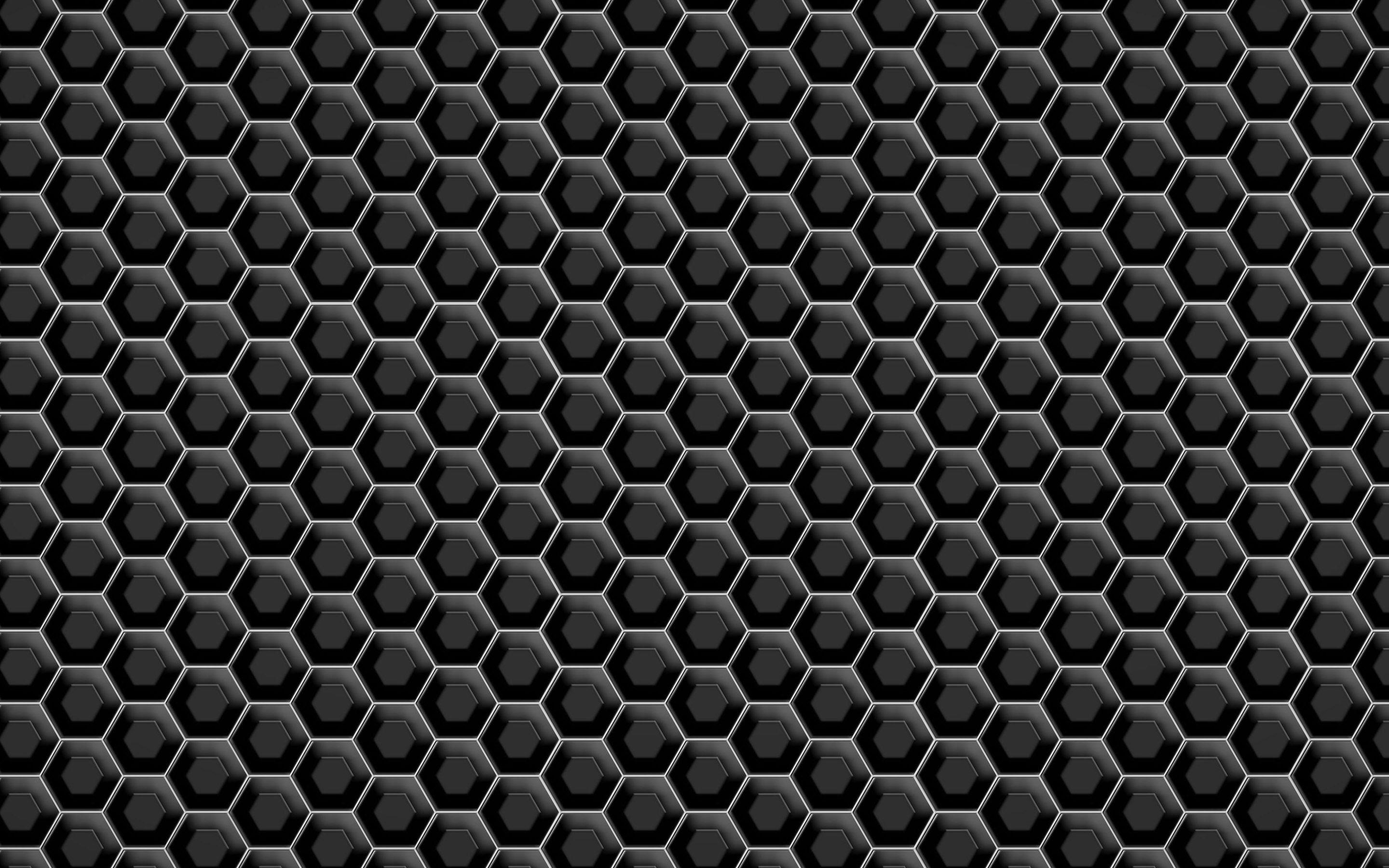 Metallic black hexagons Wallpaper
