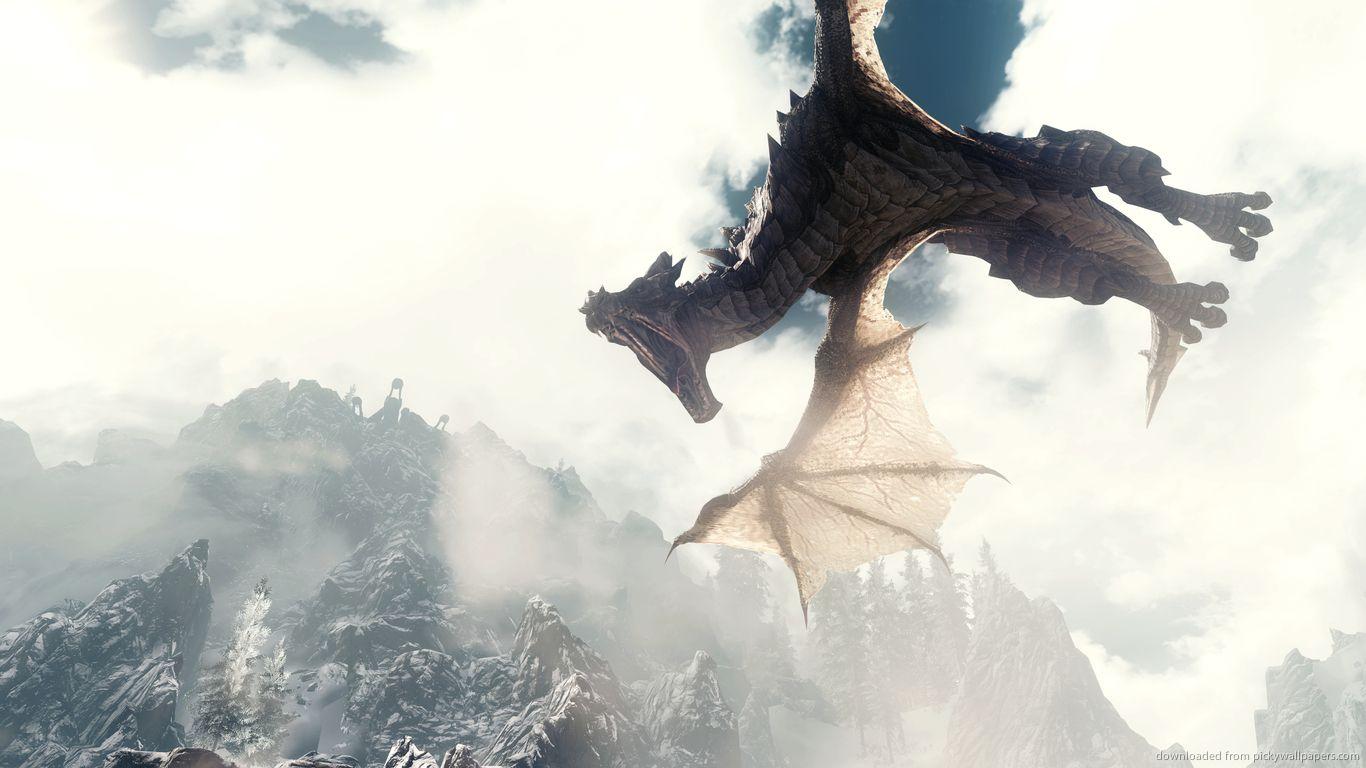 Skyrim Wallpapers Dragon - Wallpaper Cave