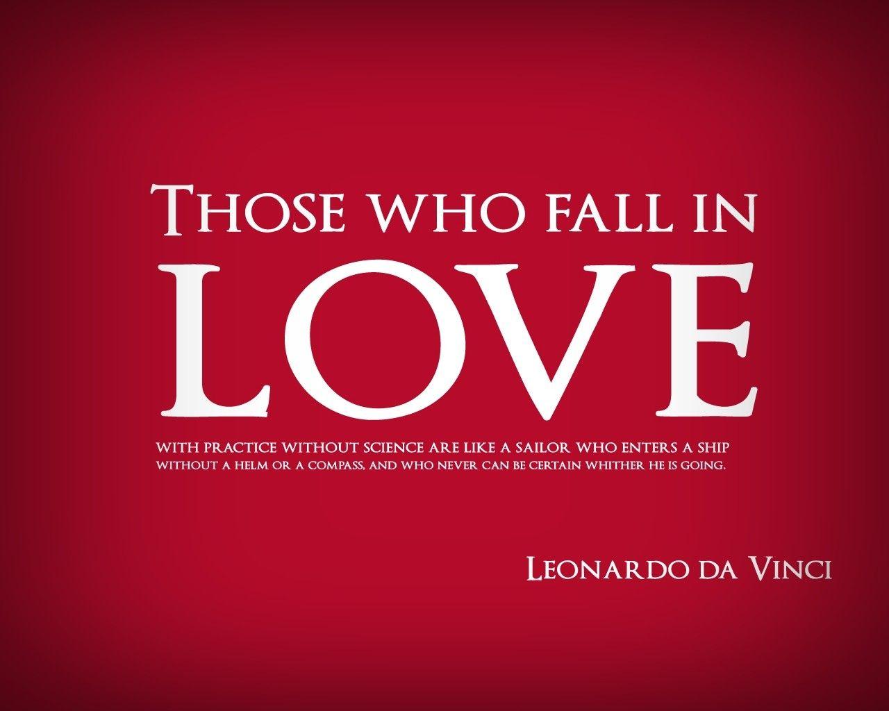 Love Quotes Leonardo Da Vinci Wallpaper Red B Wallpaper