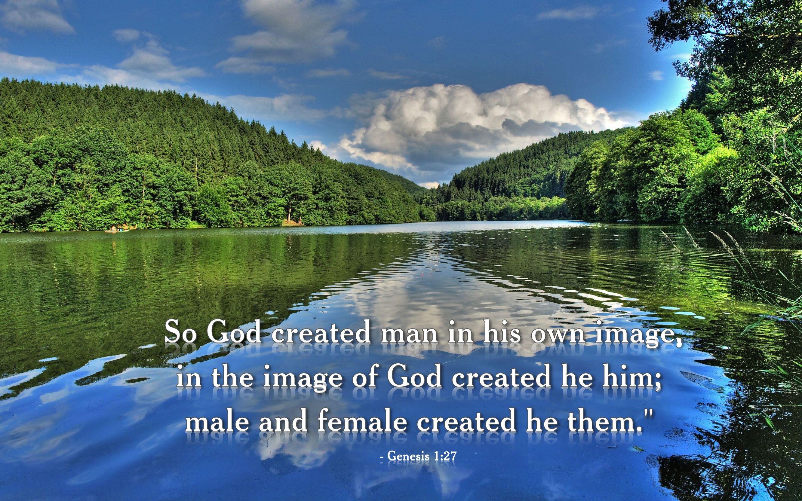 Genesis 1:27 Nature & Bible Desktop Background / Wallpaper