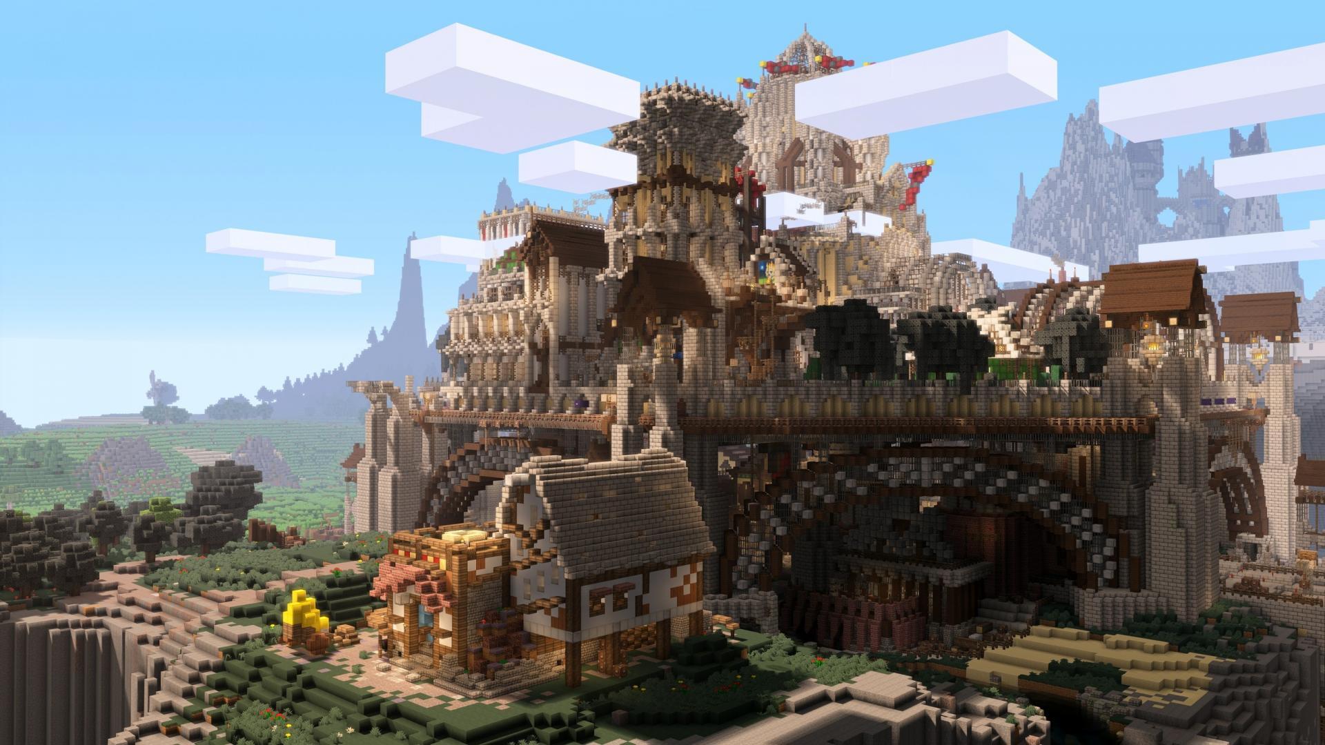 Castles minecraft wallpaper