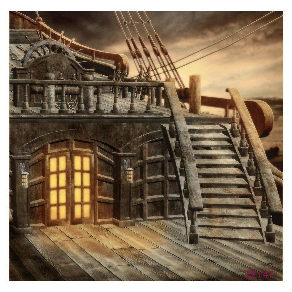 pirate ship backdrops Vinyl cloth High quality Computer printed