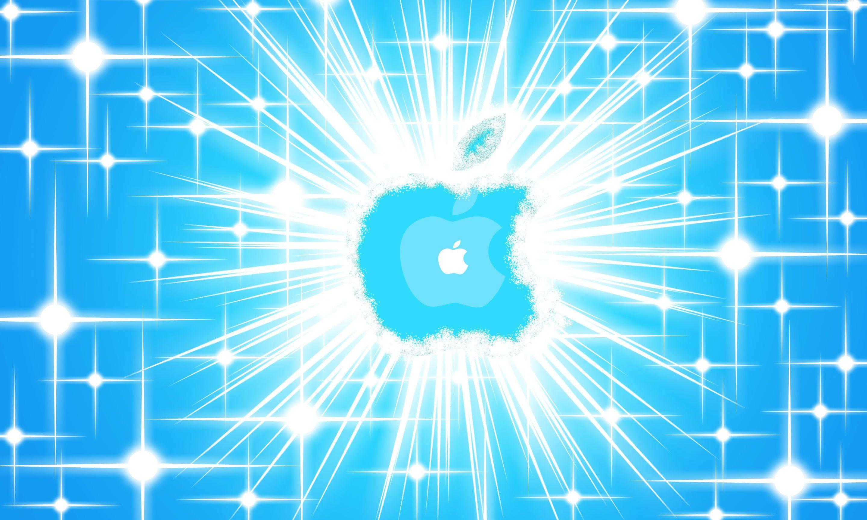 Logo apple blue glowing computers wallpaper computer