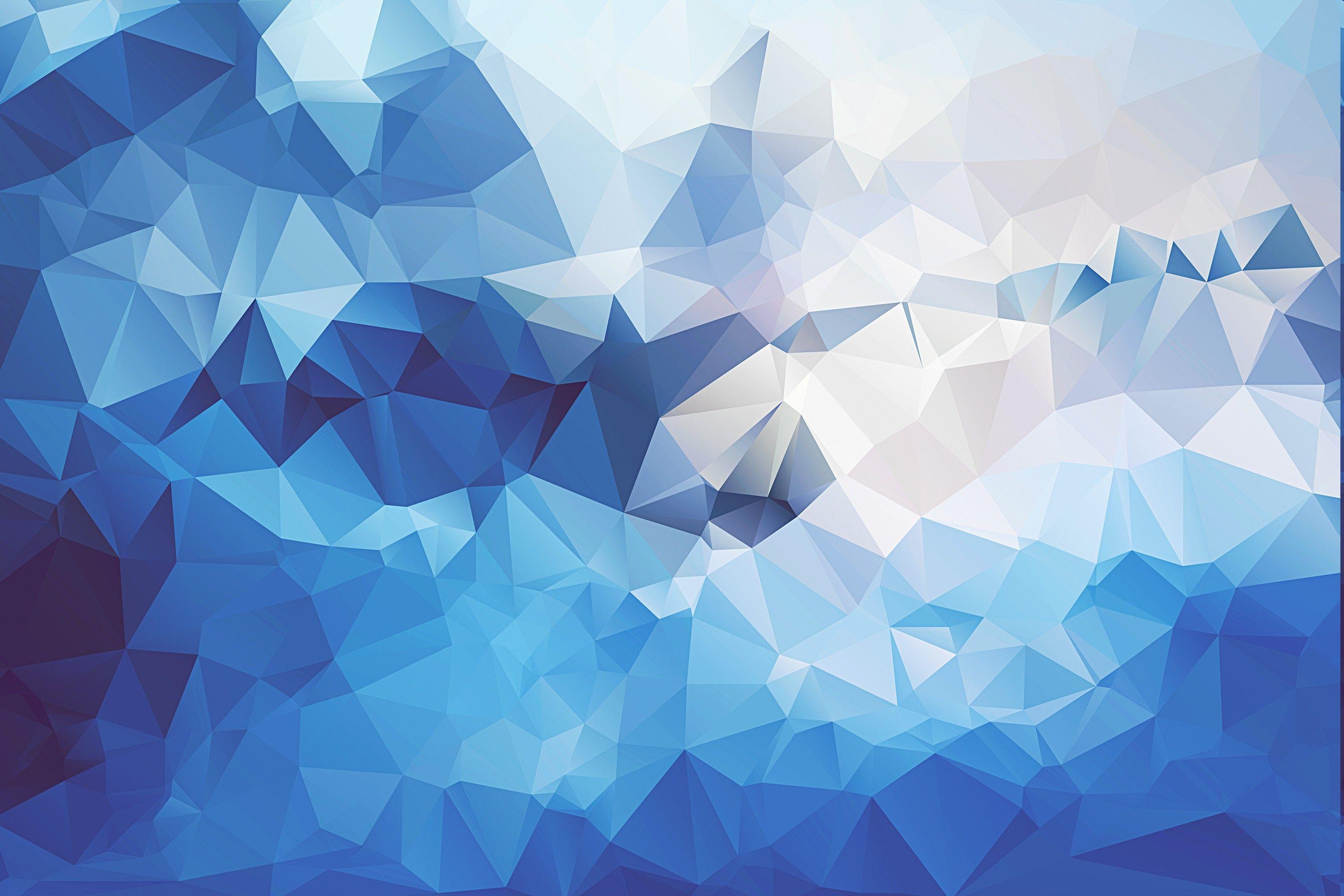 low Poly, Abstract, Blue, Digital Art, Artwork, Geometry Wallpaper