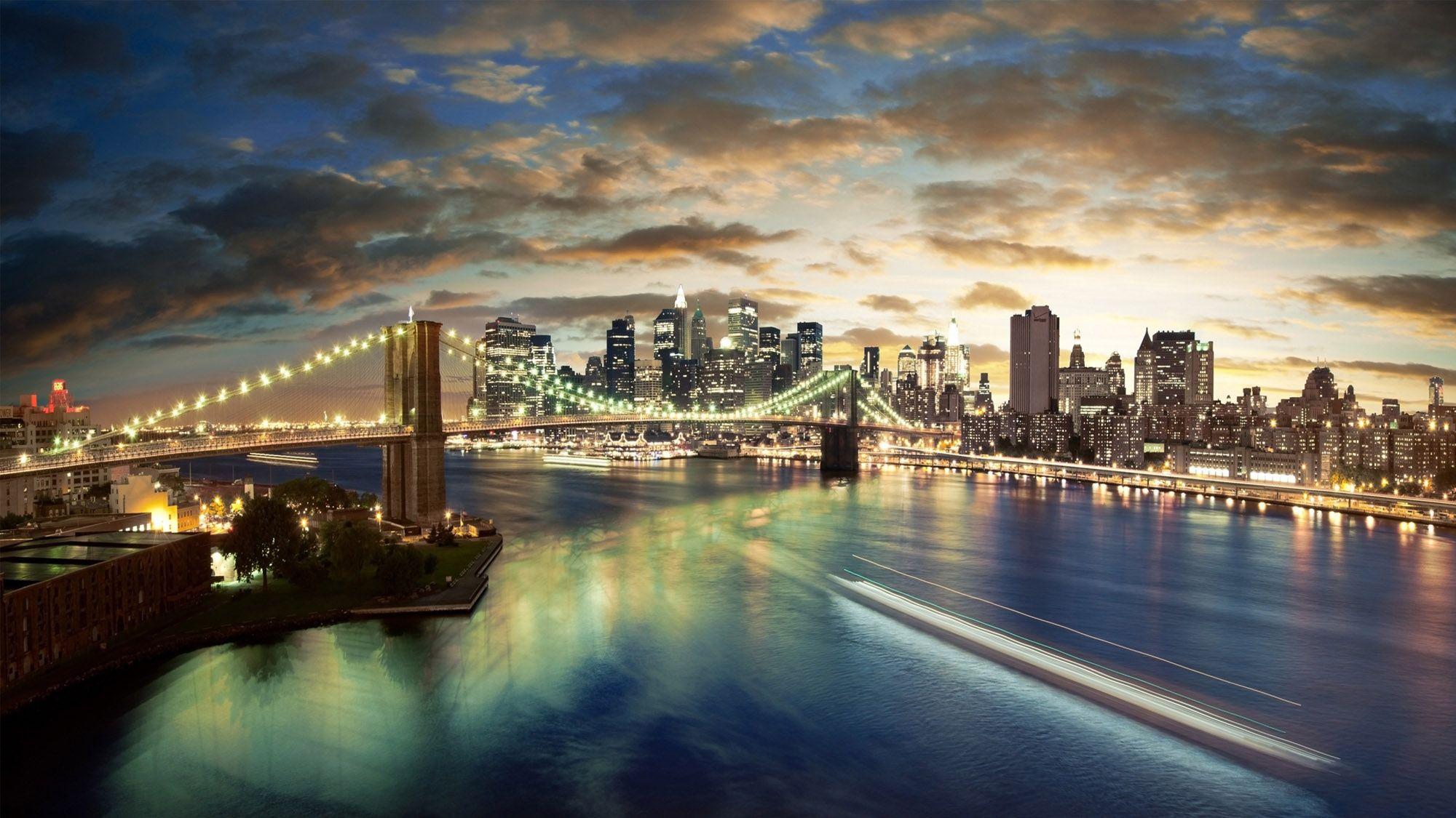 new york full HD wallpaper city brooklyn bridge