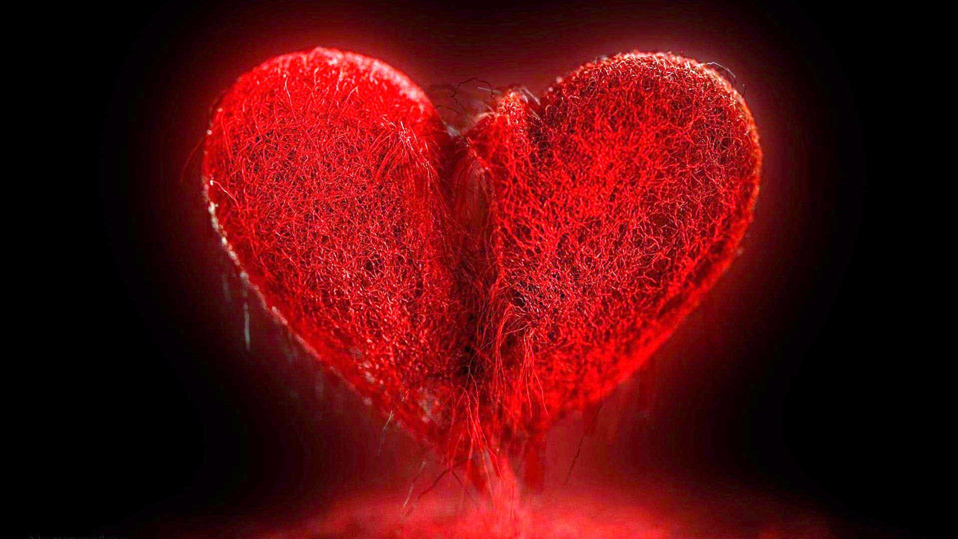 Red But Sad Broken Heart Free Hd Wallpaper