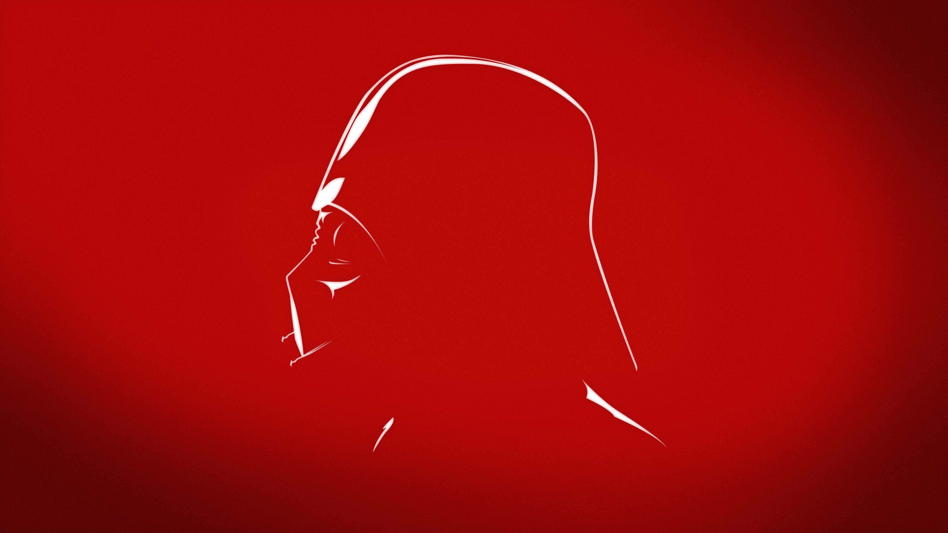 Wallpaper Darth Vader, Red, 4K, Minimal
