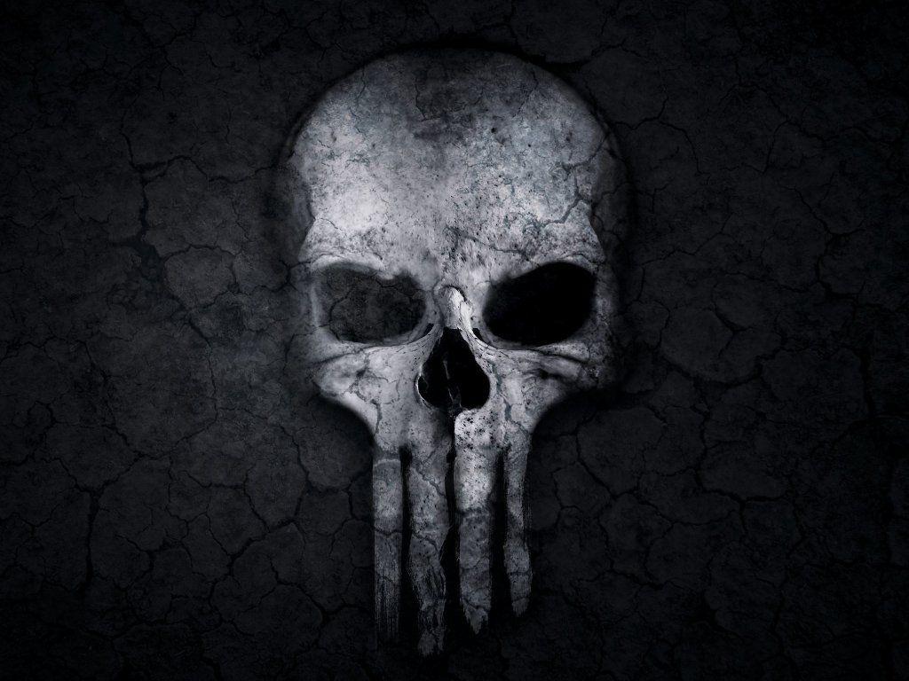 Desktop wallpaper dark, skull, logo, punisher, HD image, picture