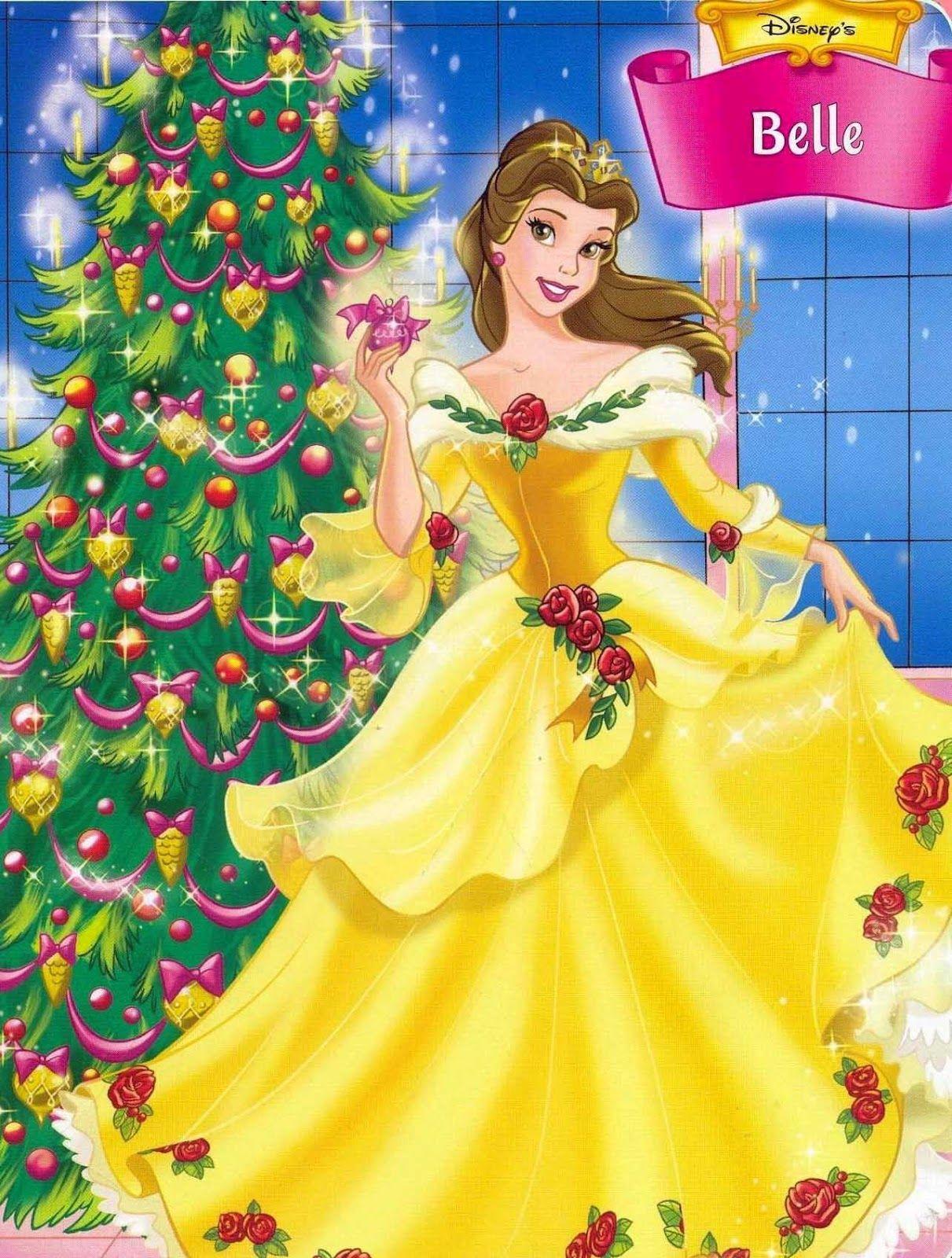 Walt Disney World: 2 Disney Princess Belle Christmas Day Wallpaper