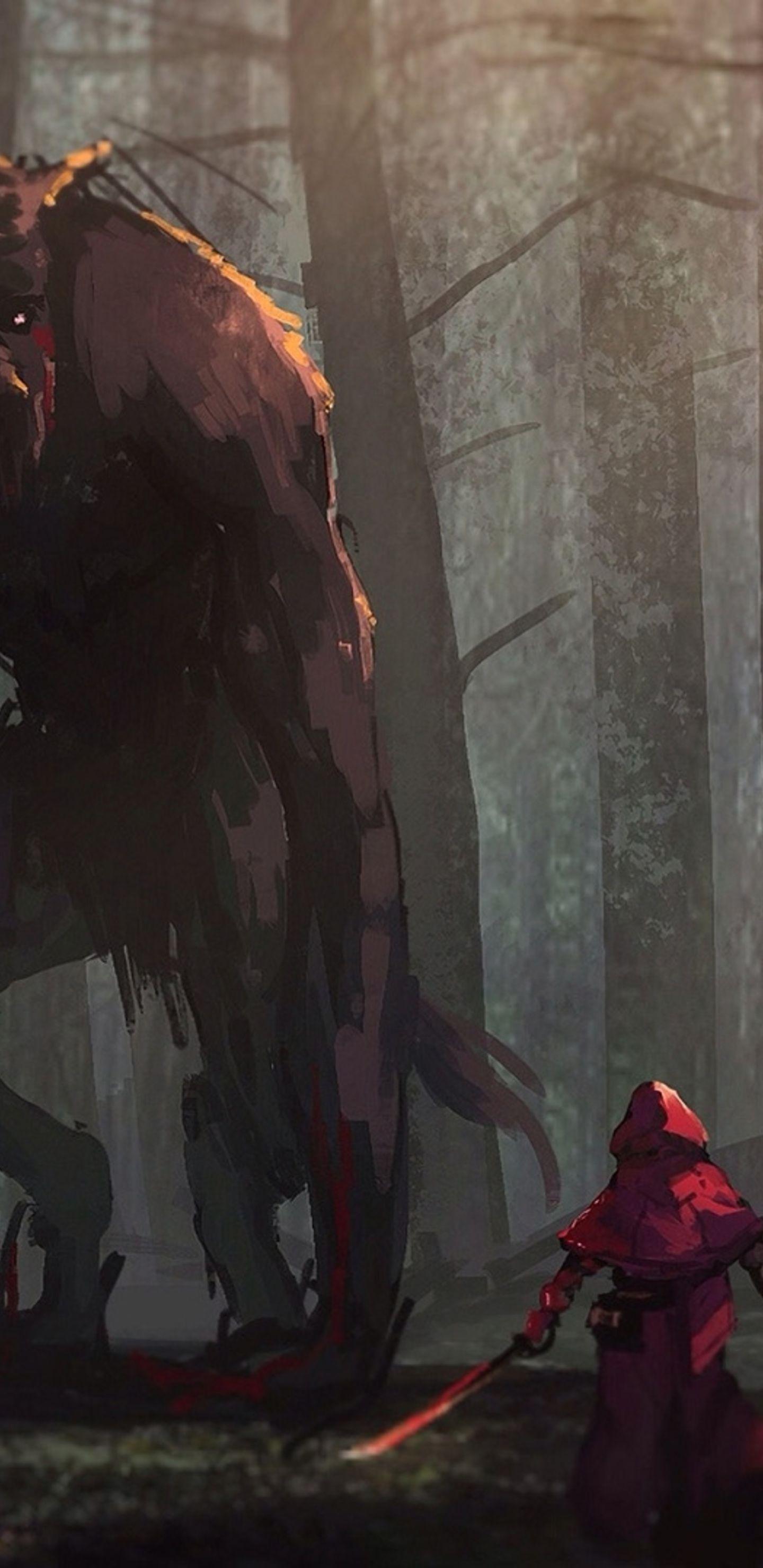 Little Red Riding Hood Vs Werewolves Fairy Tale Artwork