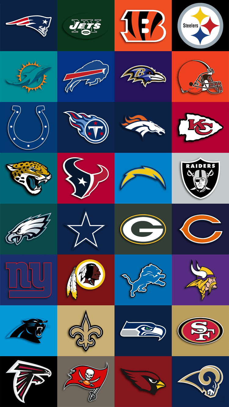 NFL team logos iPhone 6 Wallpaper (750x1334)