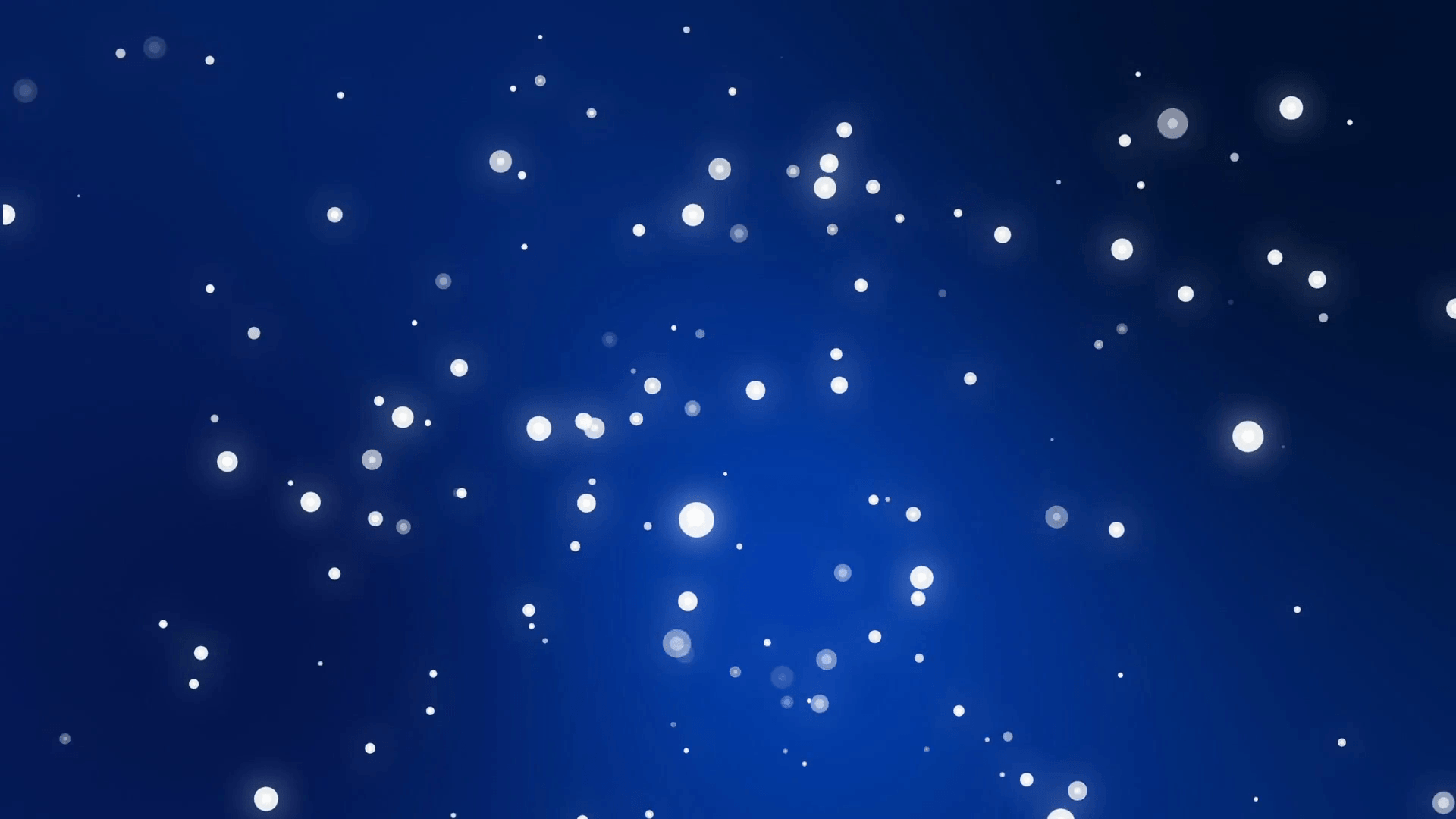 Sparkly white dot particles moving across a dark blue gradient