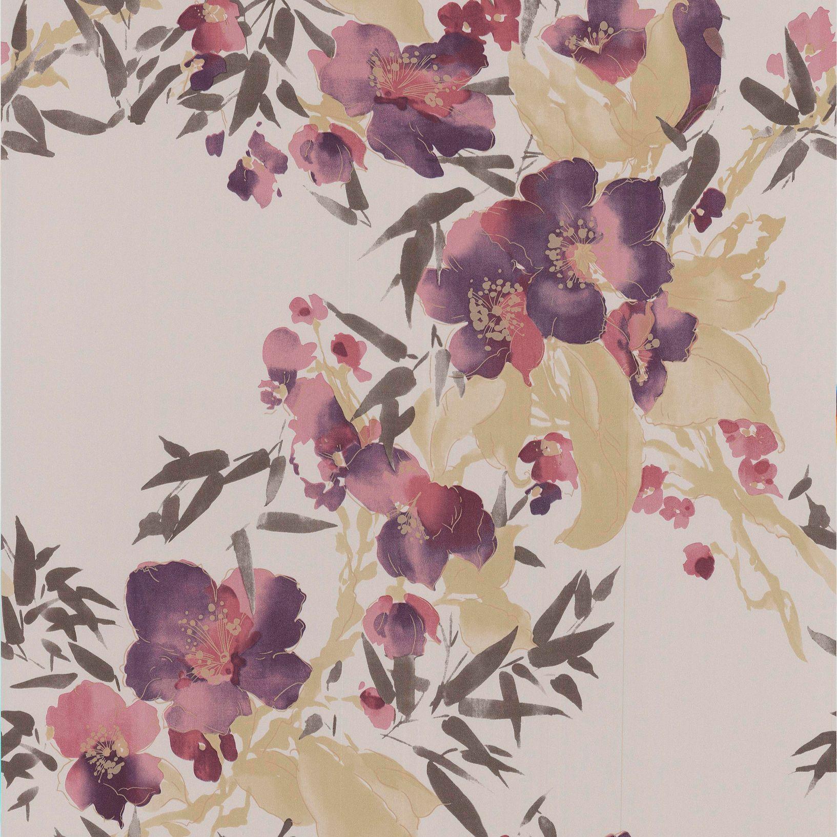 Monsoon Meadow Purple Floral Wallpaper. Departments. DIY at B&Q