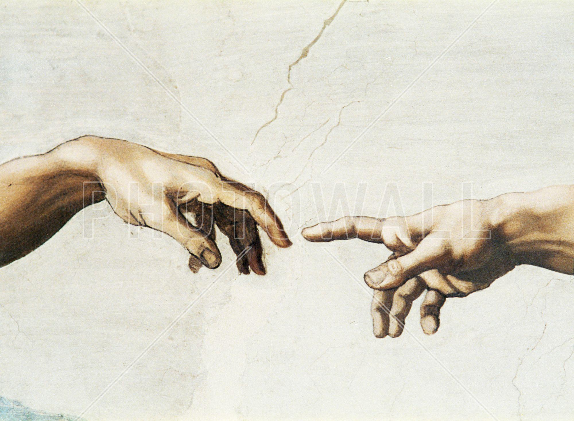 Michelangelo Buonarroti of Adam Mural & Photo
