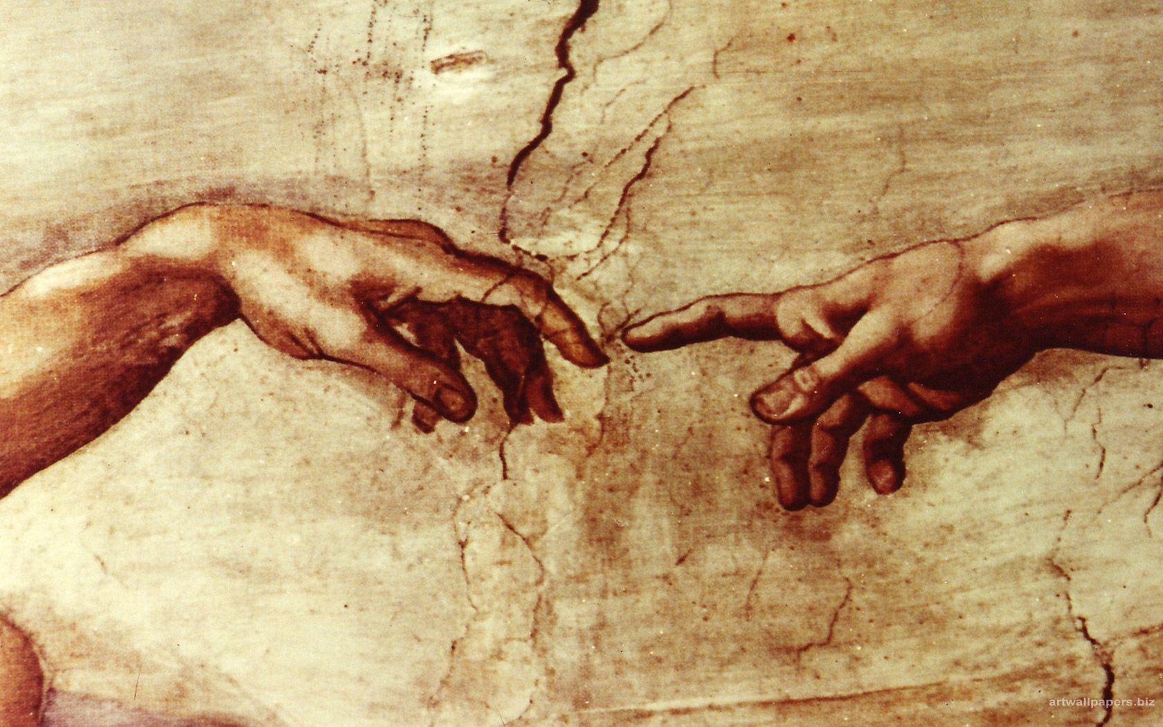 Микеланджело Буонарроти картины Сотворение Адама