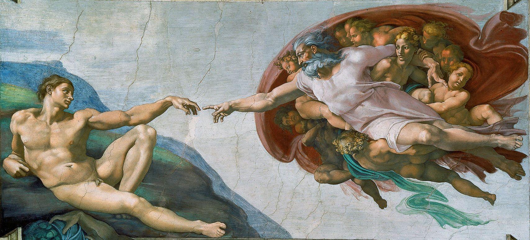 catholicism Adam anatomically God's image, as Michelangelo's