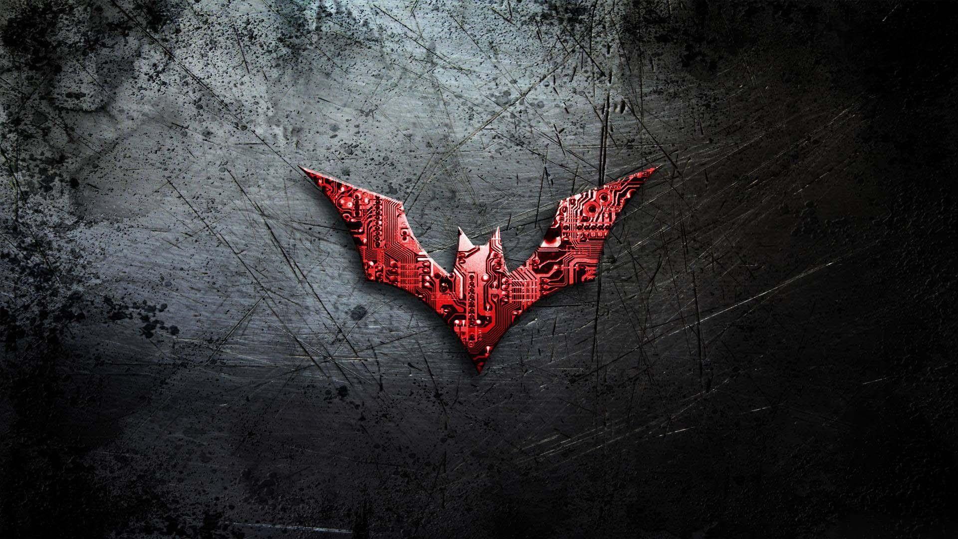 Batman Red in Darkness Symbol Wallpaper for Phone and HD Desktop