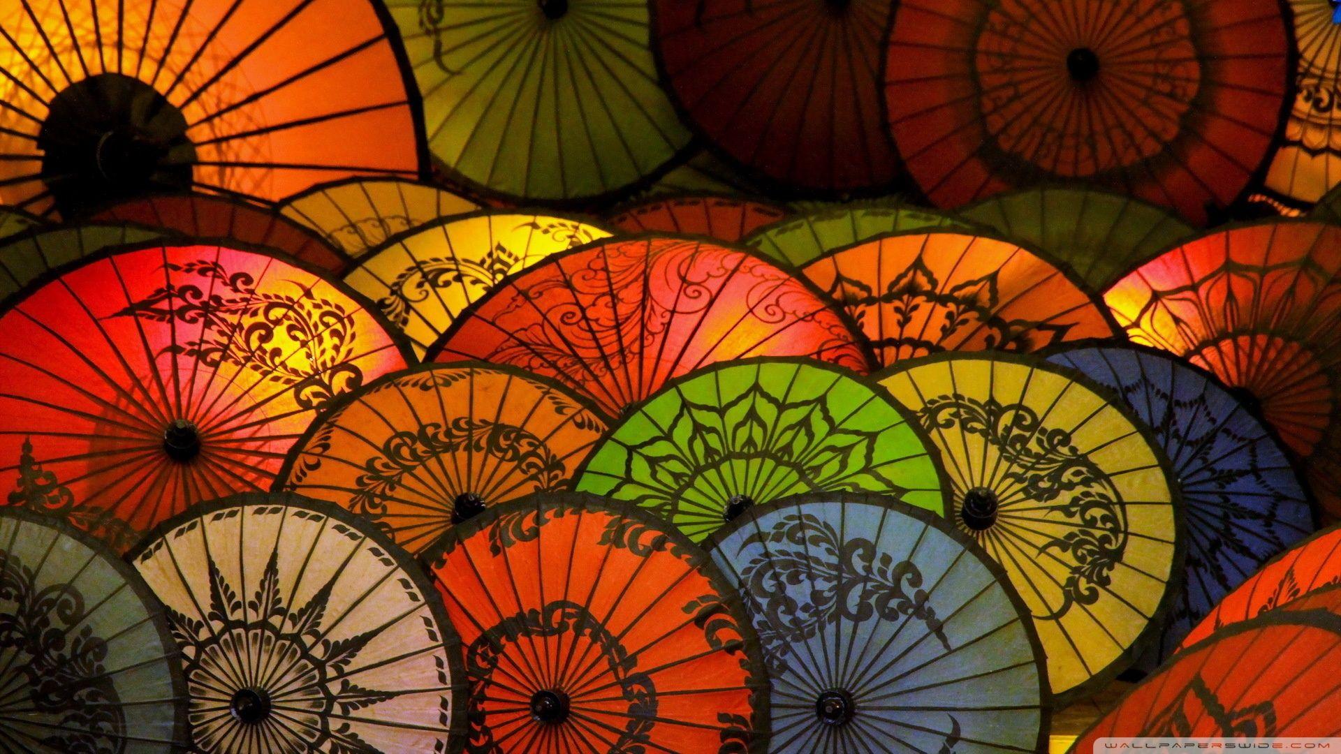Japanese Umbrellas ❤ 4K HD Desktop Wallpaper for 4K Ultra HD TV