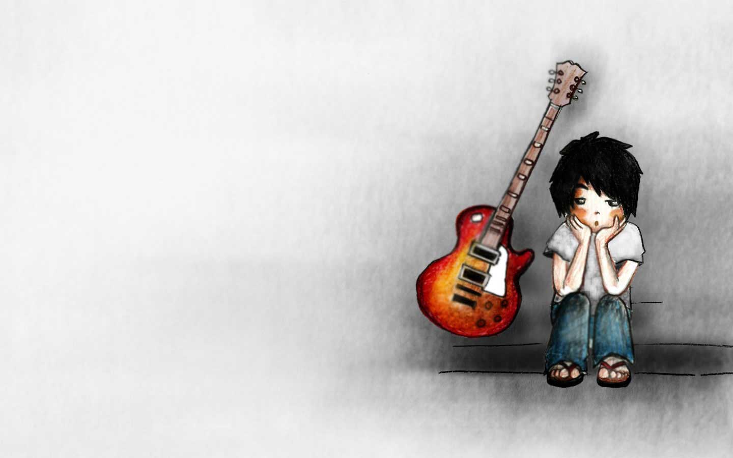 Sad Anime Guy With Guitar Wallpapers - Wallpaper Cave