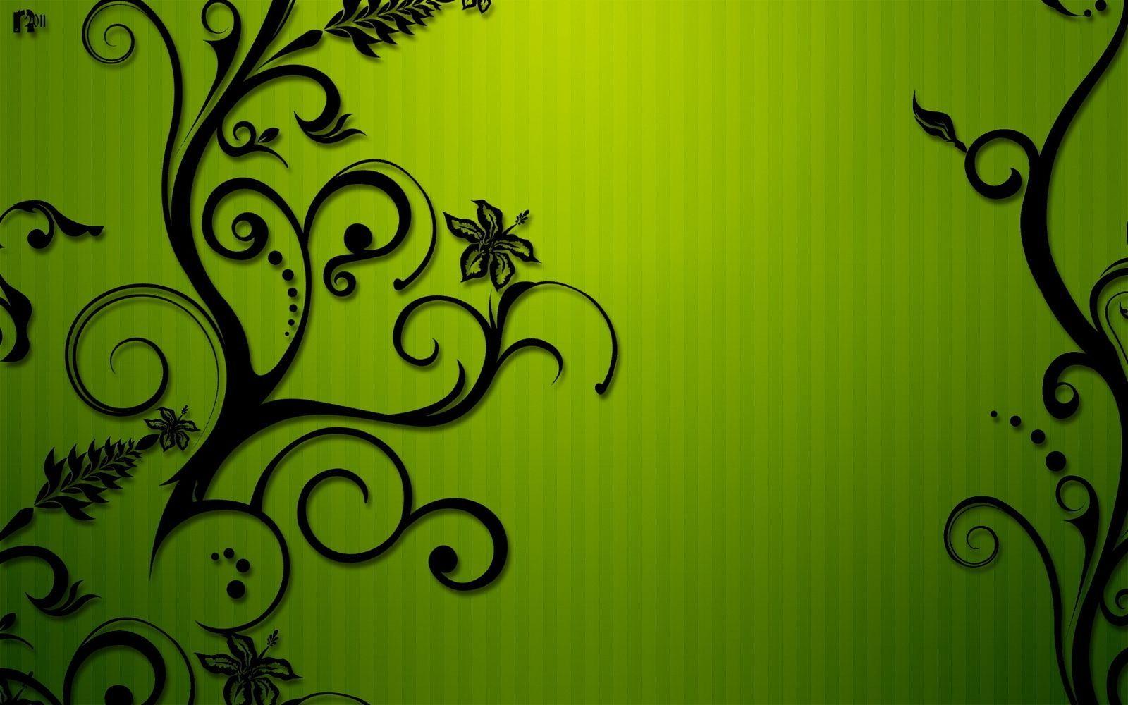 Green Color 1 Wallpaper Background HD. Swirls