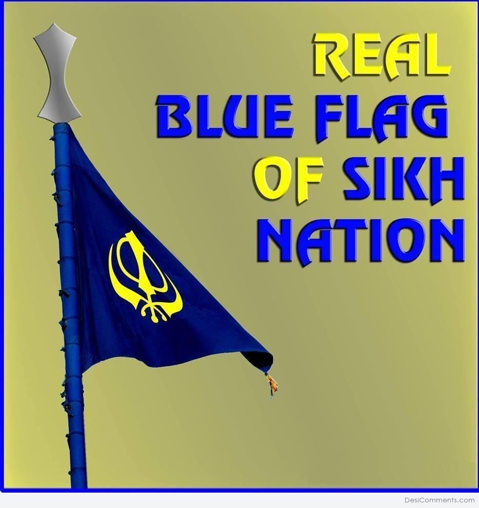 Real Blue Flag Of Sikh Nation