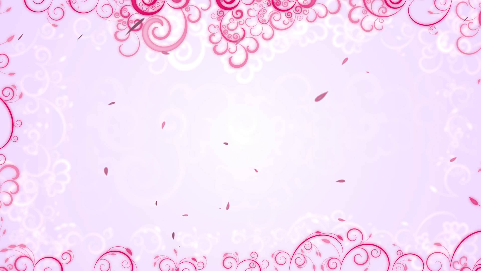 4K White & Pink Floral & Leaves Frame Background UHD Animation AA