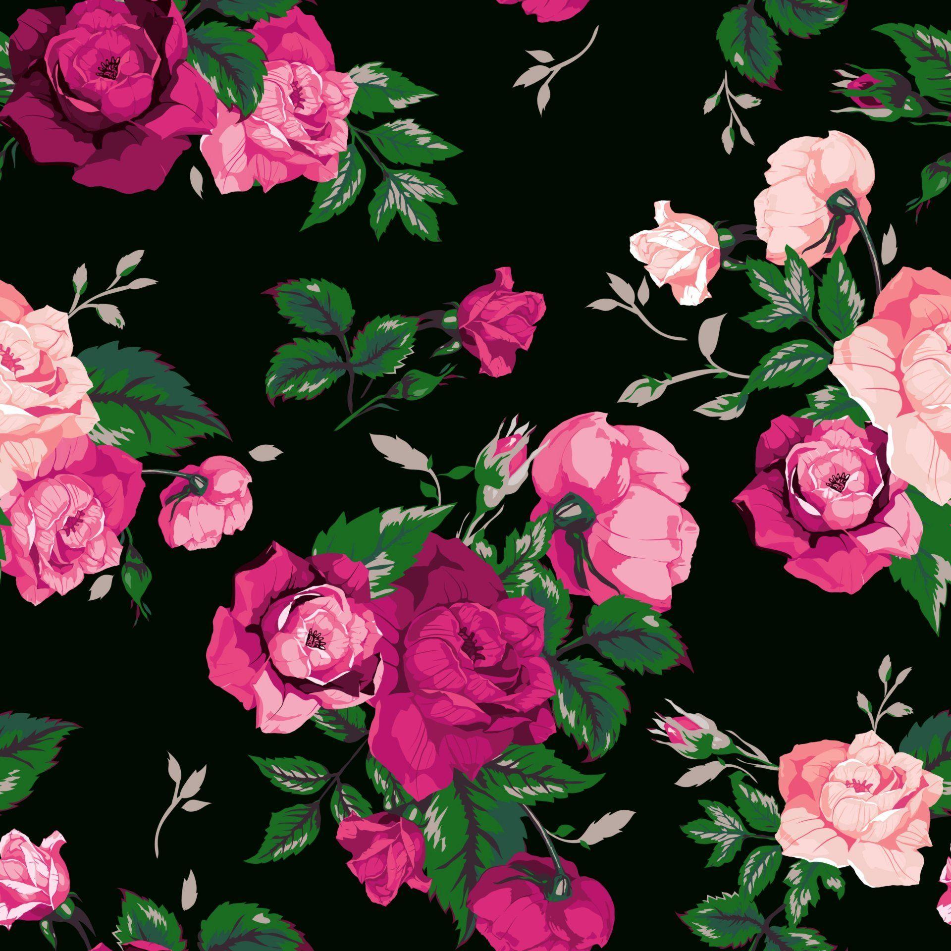 rose floral pattern roses prints textures background flower HD wallpaper
