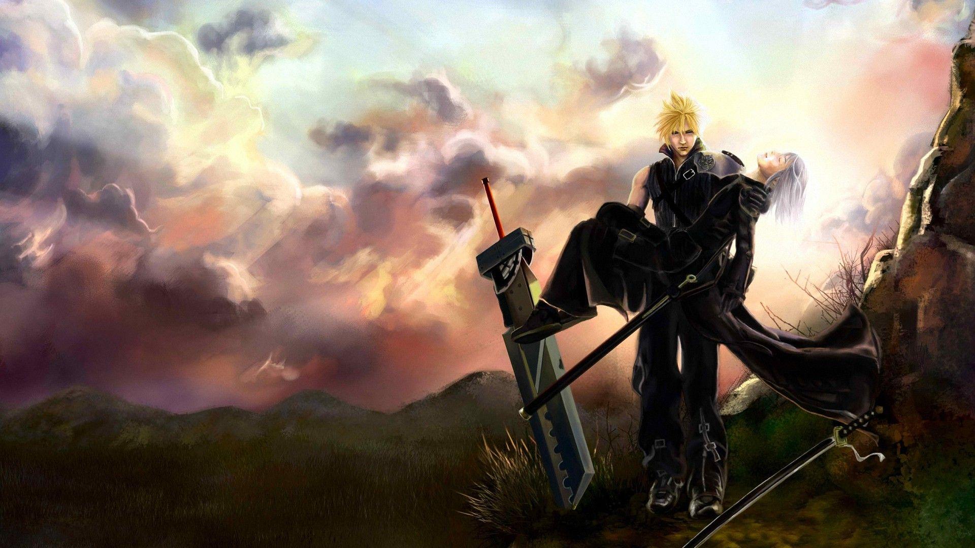 Free 1920x1080 Anime Final Fantasy Clouds Sephiroth Wallpaper Full