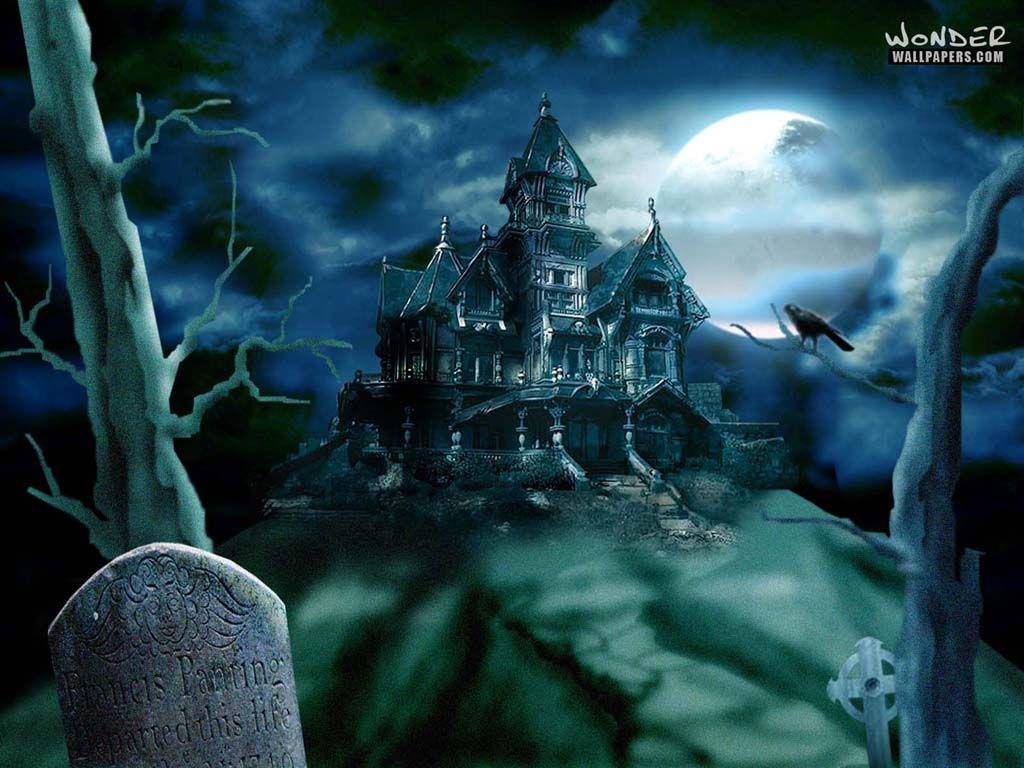 Halloween Wallpaper: Haunted House. Scary houses, Scary sounds, Scary wallpaper