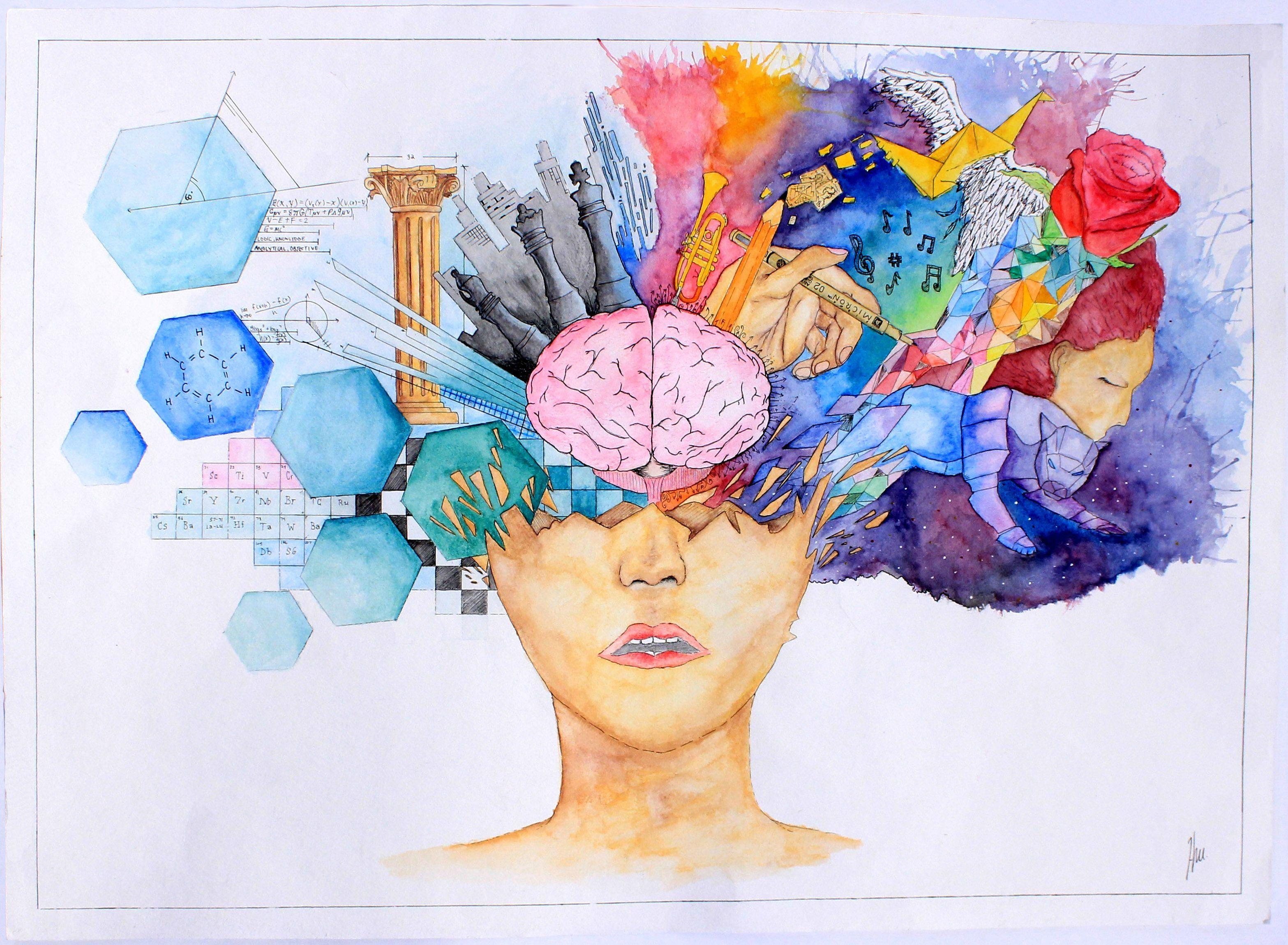 Brain anatomy medical head skull psychedelic wallpaperx2299