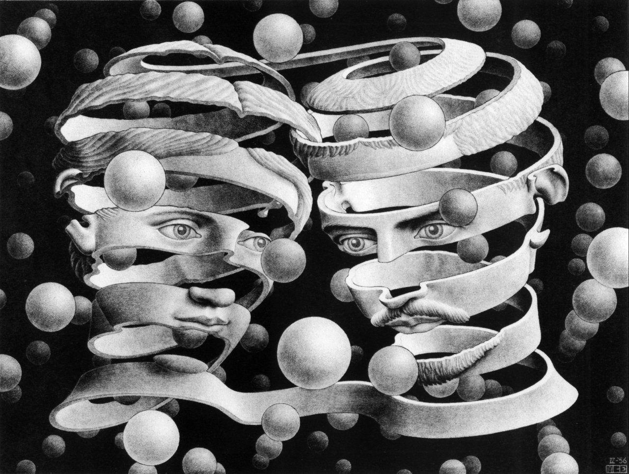 M.C. Escher Bond of Union. etch a sketch